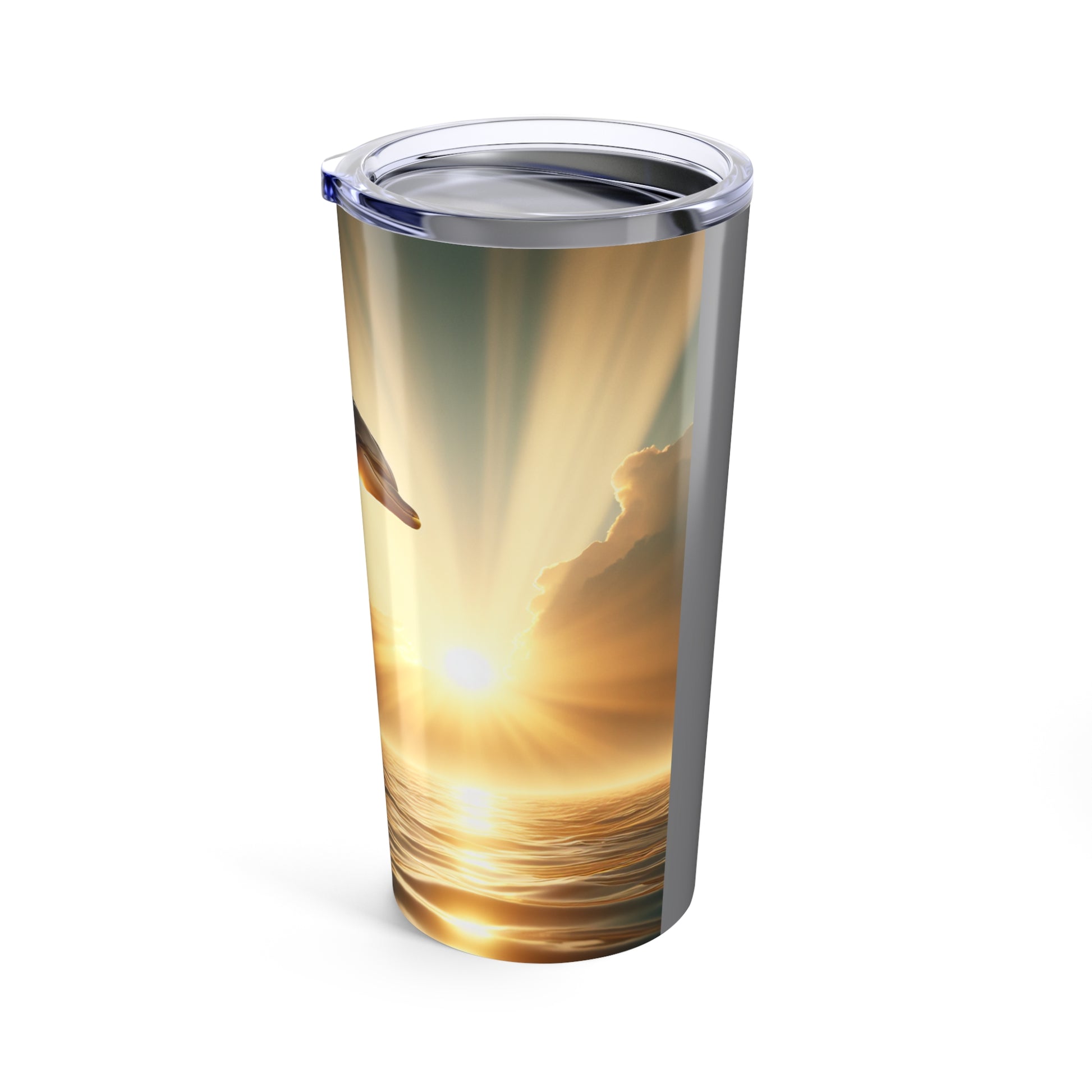 Dolphin Sunset Tumbler | 20oz Insulated Drinkware | Beach Lover Gifts, Ocean Theme, Travel Mug, Summer Vibes, Nautical Decor