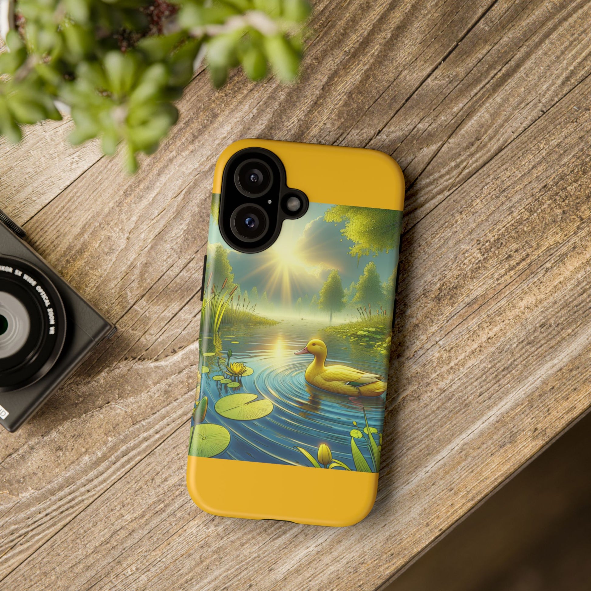 Beautiful Duck Pond Phone Case, Nature Lover Gift, Tough Case, Springtime Accessory, Eco-Friendly Phone Cover, Vibrant Artwork
