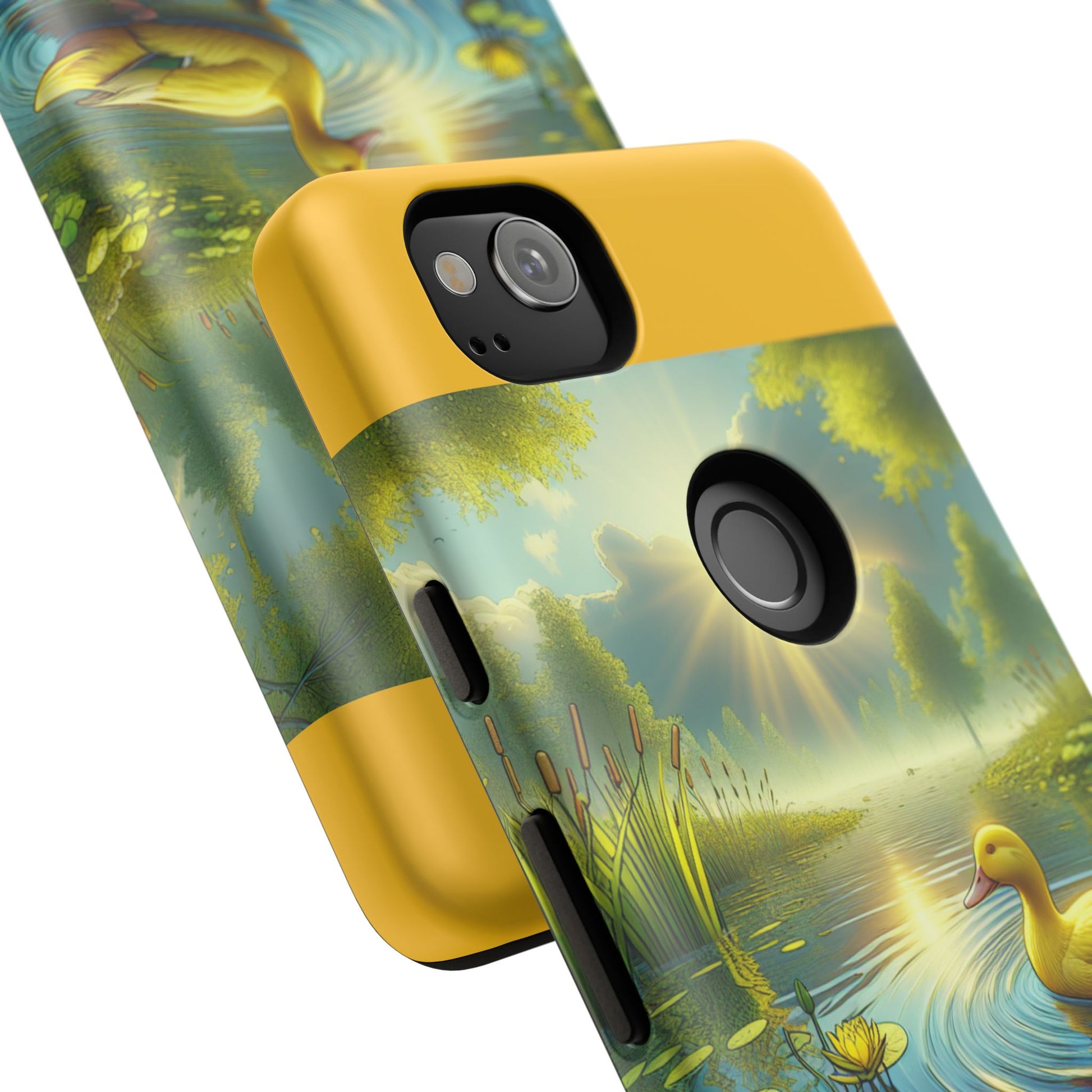 Beautiful Duck Pond Phone Case, Nature Lover Gift, Tough Case, Springtime Accessory, Eco-Friendly Phone Cover, Vibrant Artwork