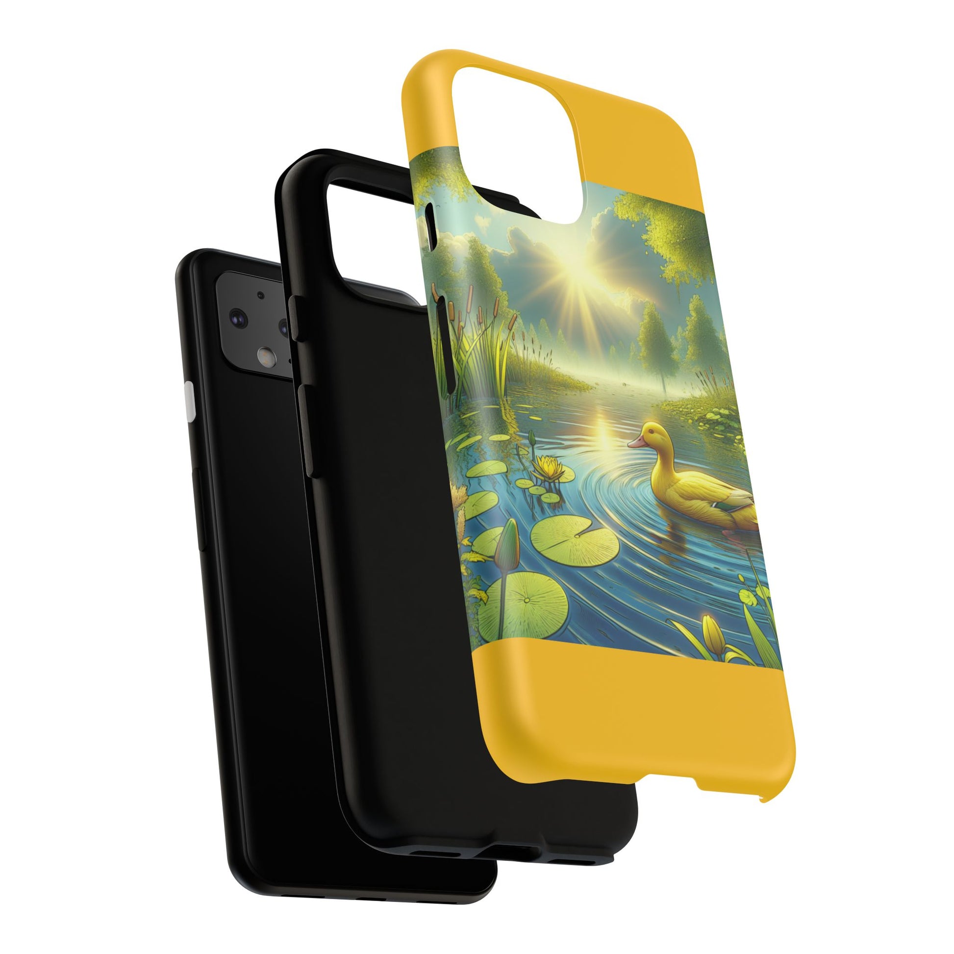 Beautiful Duck Pond Phone Case, Nature Lover Gift, Tough Case, Springtime Accessory, Eco-Friendly Phone Cover, Vibrant Artwork