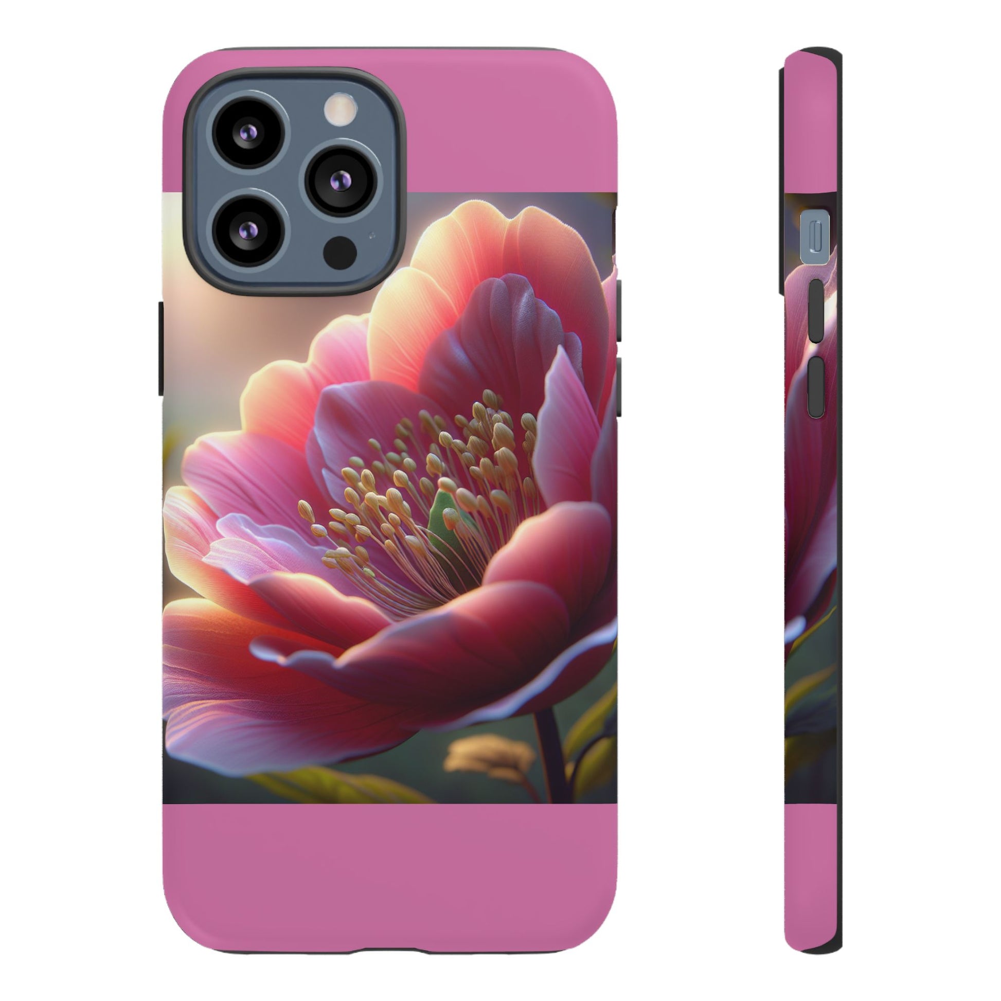 Pink Floral Phone Case, Tough Cases, Floral Design, Phone Accessory Gift, Nature Inspired, Trendy Tech Case