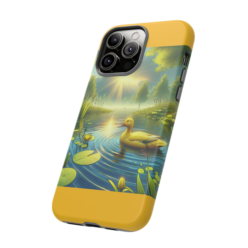 Beautiful Duck Pond Phone Case, Nature Lover Gift, Tough Case, Springtime Accessory, Eco-Friendly Phone Cover, Vibrant Artwork