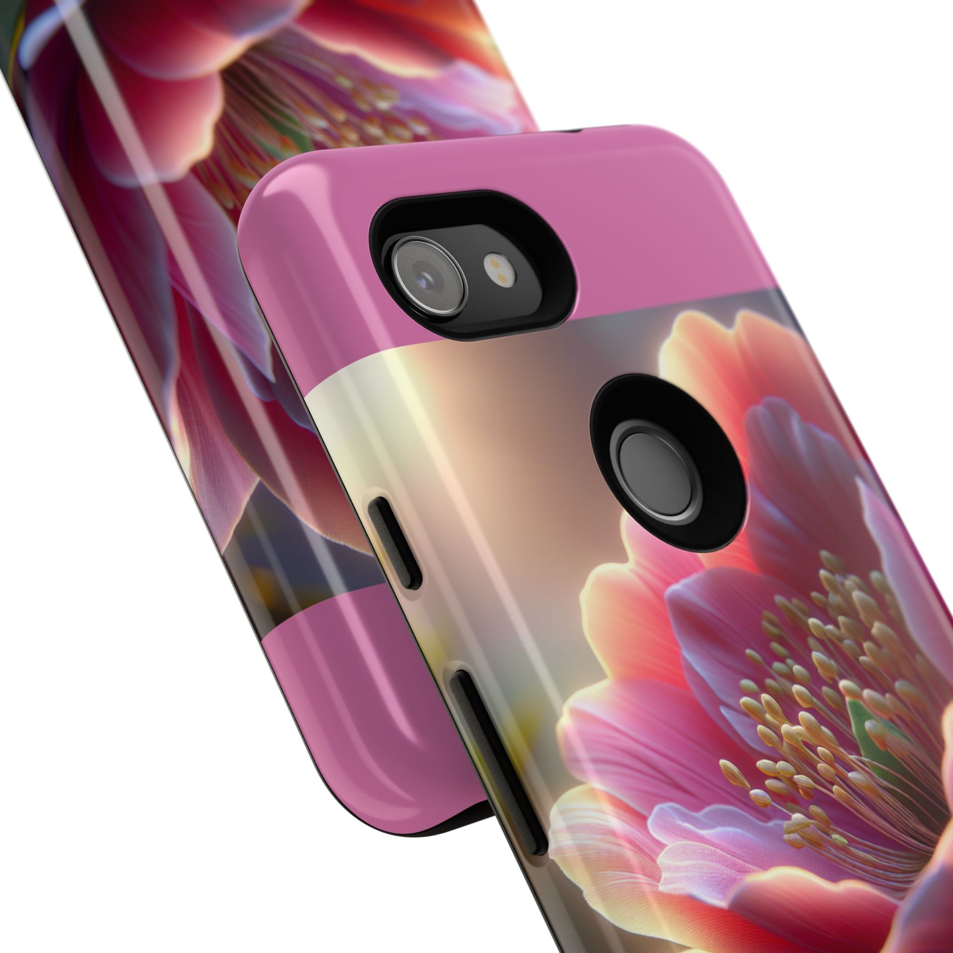 Pink Floral Phone Case, Tough Cases, Floral Design, Phone Accessory Gift, Nature Inspired, Trendy Tech Case