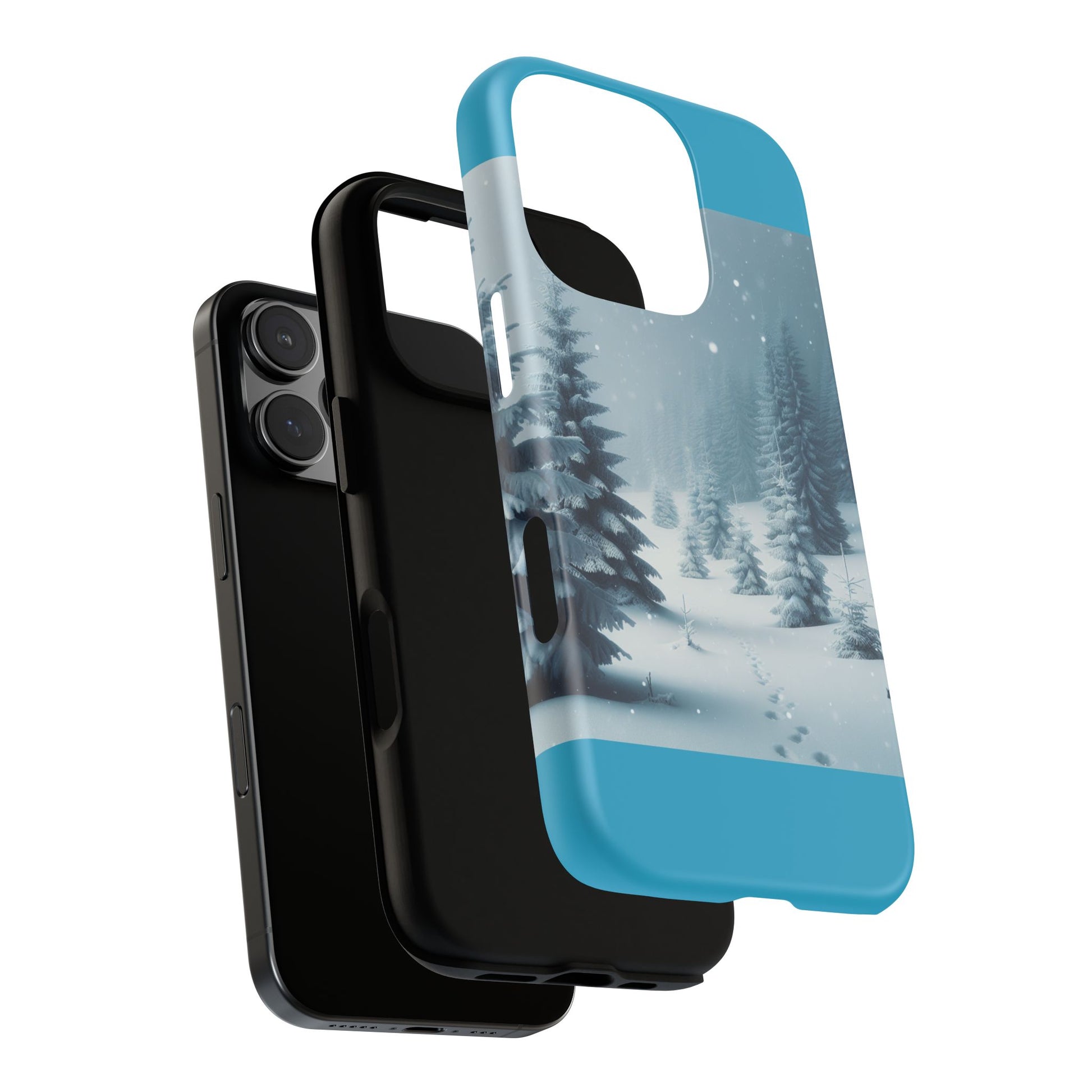 Winter Forest Phone Case, Tough Cases for iPhone, Snowy Landscape Design, Nature Lover Gift, Holiday Accessories