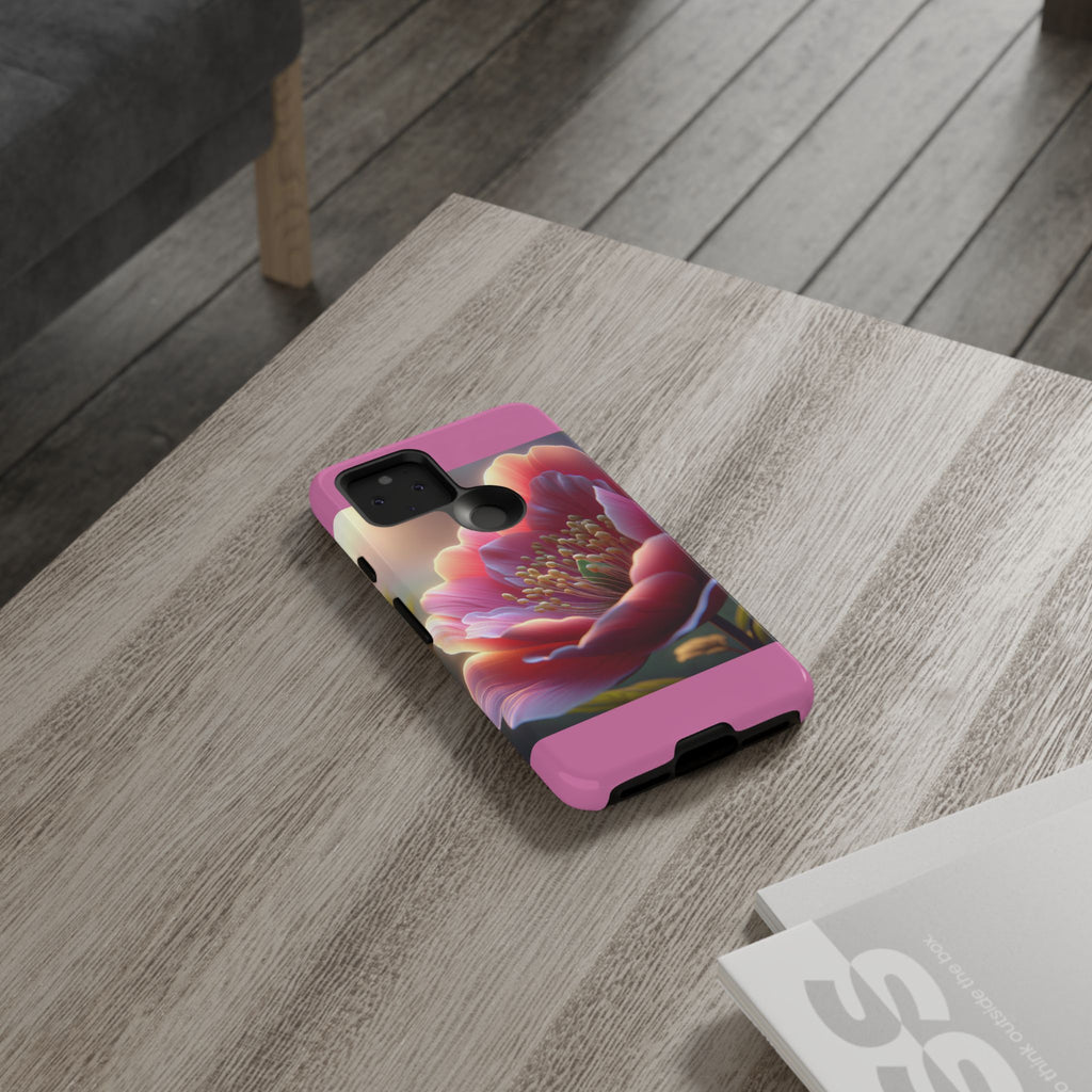 Pink Floral Phone Case, Tough Cases, Floral Design, Phone Accessory Gift, Nature Inspired, Trendy Tech Case