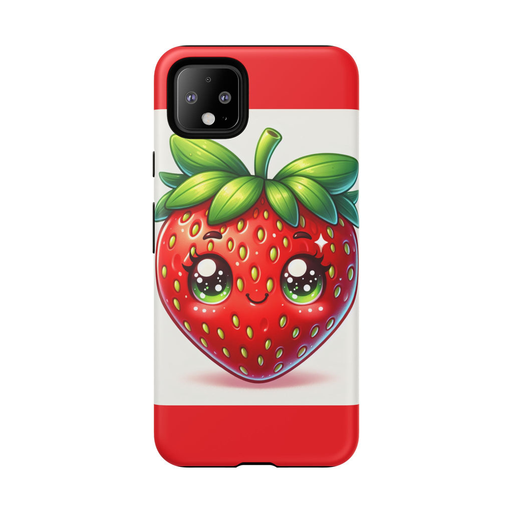 Cute Strawberry iPhone Case, Tough Phone Cases, Stylish Accessories, Fun Design for Kids and Adults, Perfect Gift for All Occasions