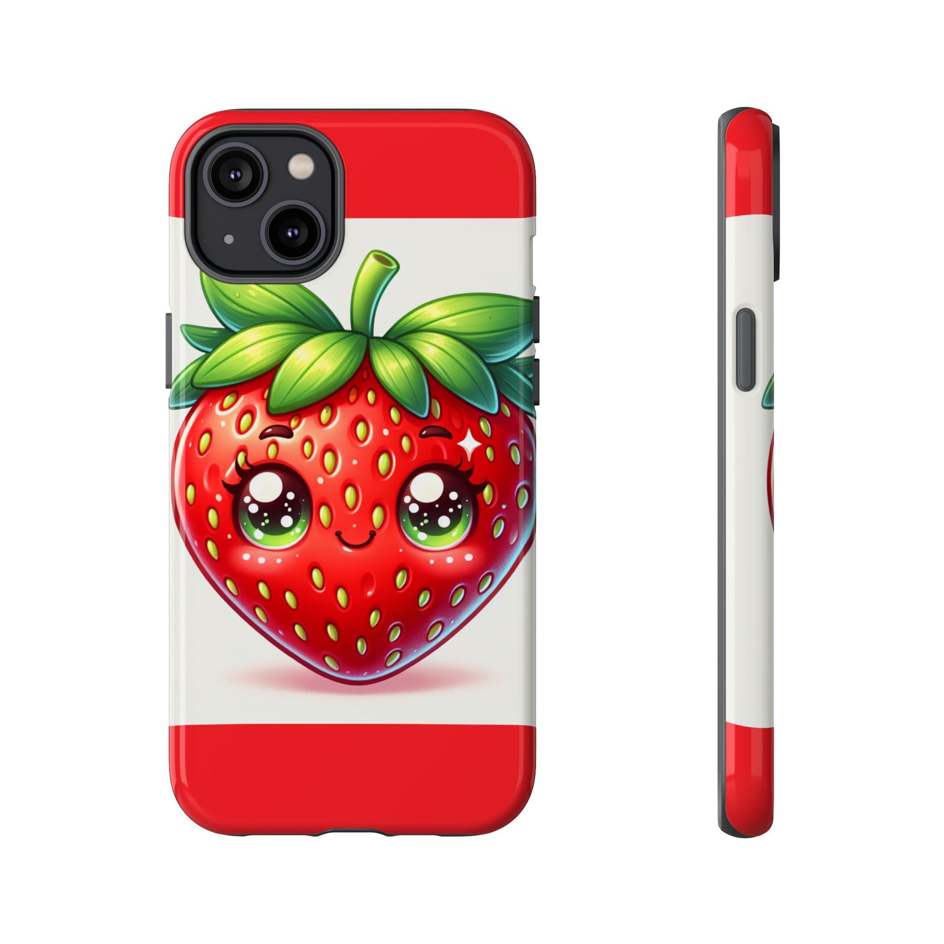 Cute Strawberry iPhone Case, Tough Phone Cases, Stylish Accessories, Fun Design for Kids and Adults, Perfect Gift for All Occasions