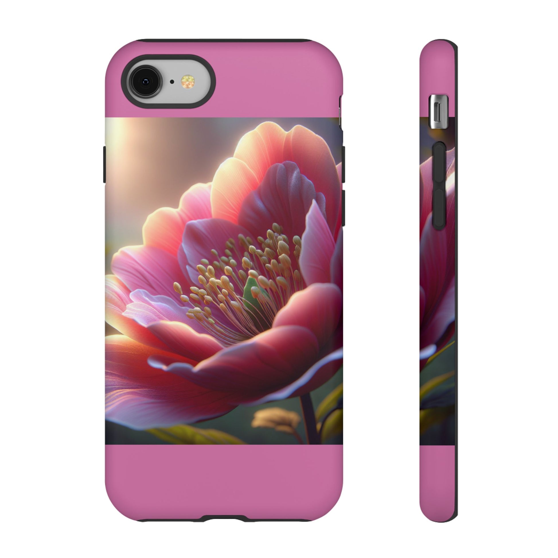 Pink Floral Phone Case, Tough Cases, Floral Design, Phone Accessory Gift, Nature Inspired, Trendy Tech Case