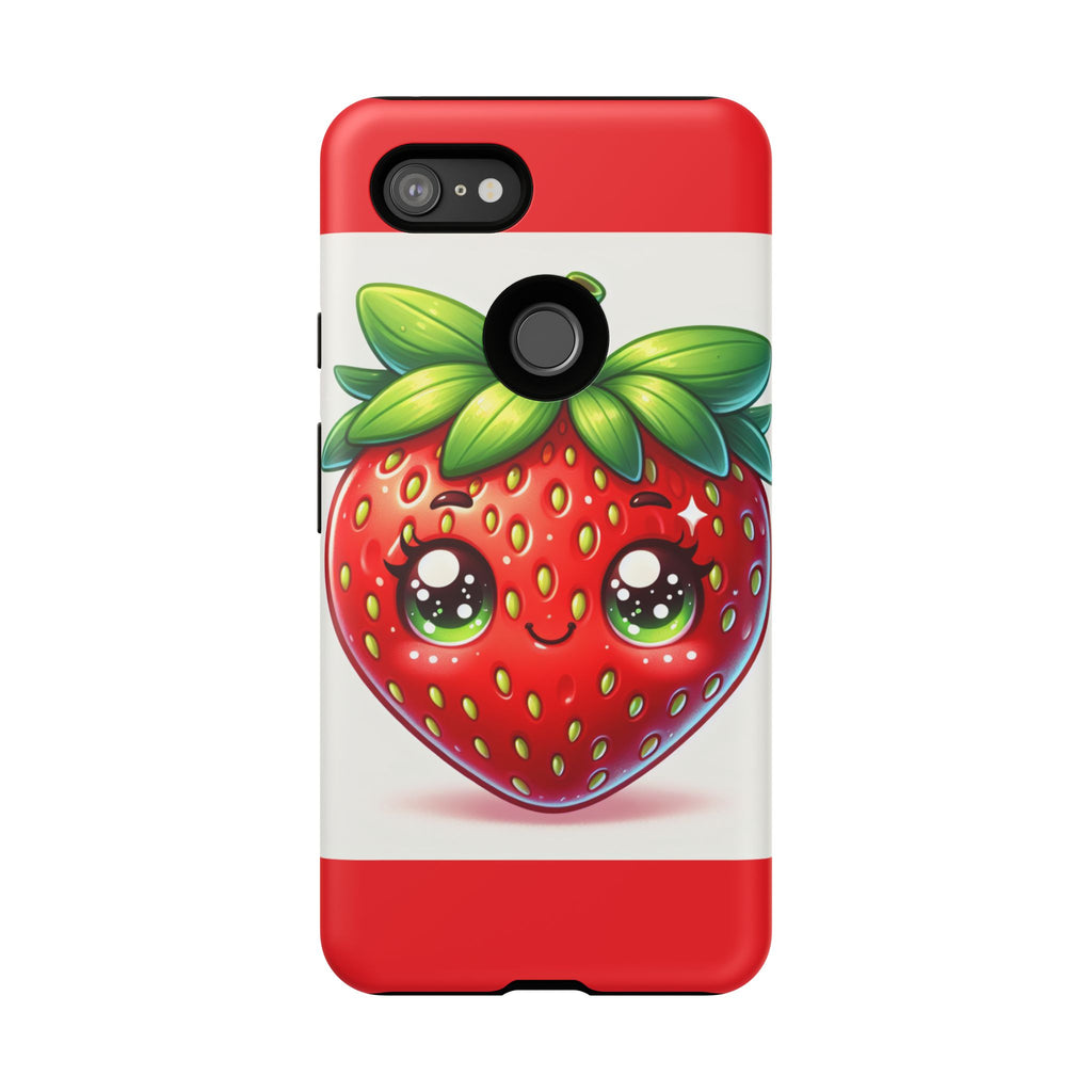 Cute Strawberry iPhone Case, Tough Phone Cases, Stylish Accessories, Fun Design for Kids and Adults, Perfect Gift for All Occasions