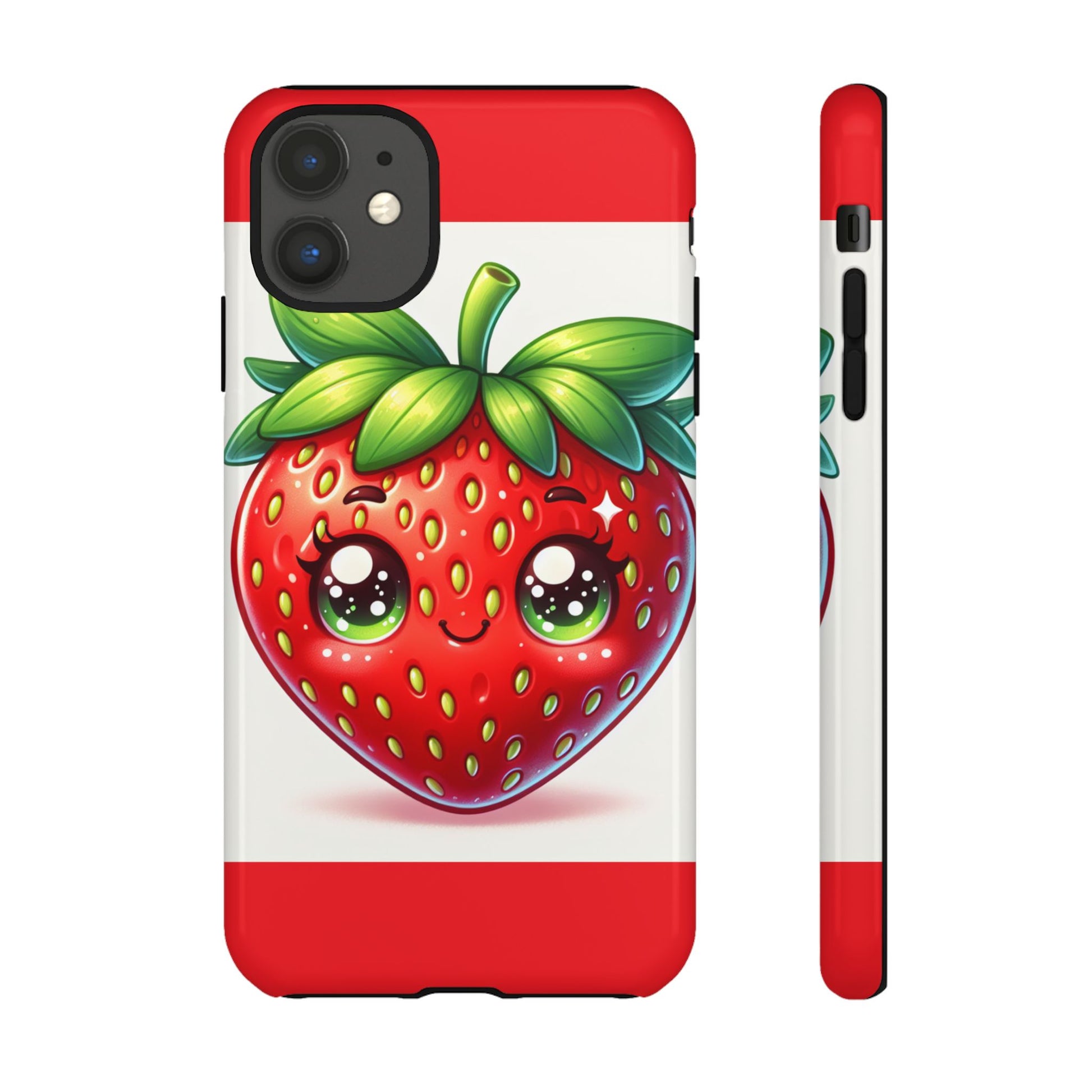Cute Strawberry iPhone Case, Tough Phone Cases, Stylish Accessories, Fun Design for Kids and Adults, Perfect Gift for All Occasions