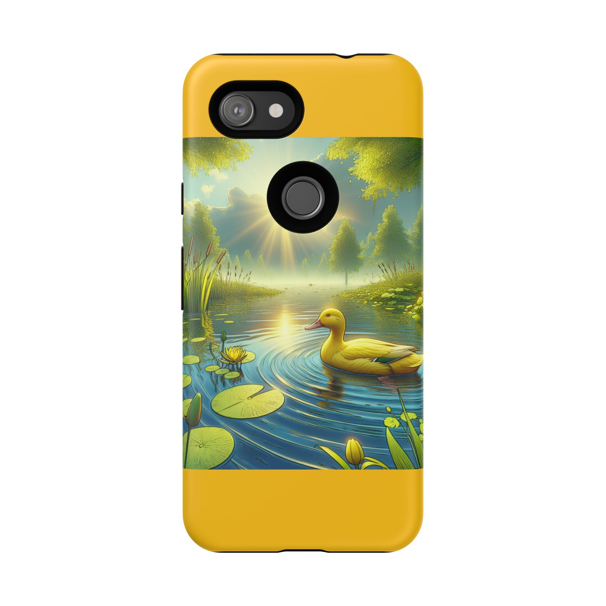 Beautiful Duck Pond Phone Case, Nature Lover Gift, Tough Case, Springtime Accessory, Eco-Friendly Phone Cover, Vibrant Artwork