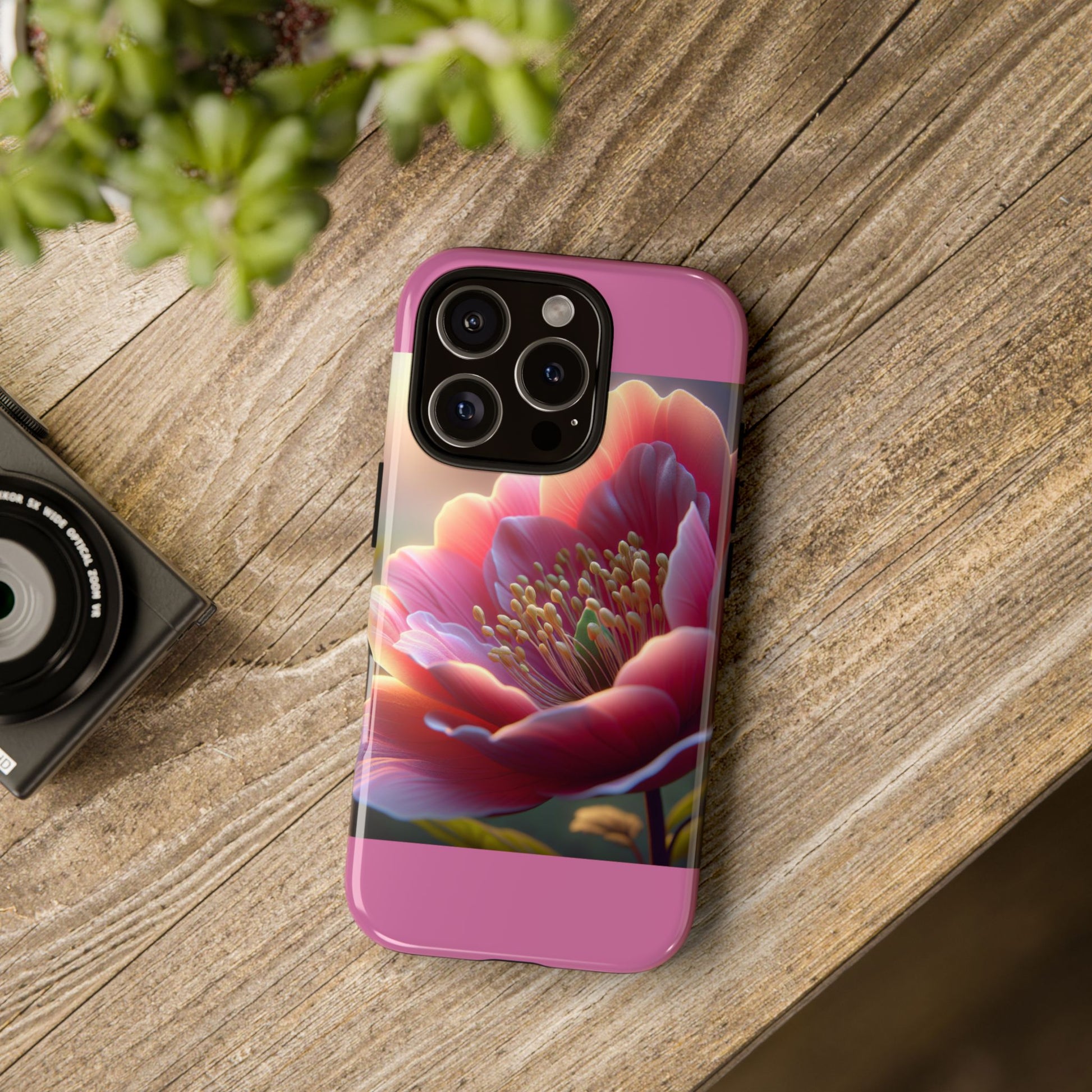 Pink Floral Phone Case, Tough Cases, Floral Design, Phone Accessory Gift, Nature Inspired, Trendy Tech Case