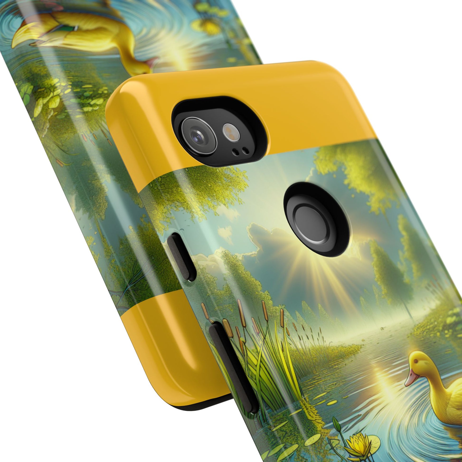 Beautiful Duck Pond Phone Case, Nature Lover Gift, Tough Case, Springtime Accessory, Eco-Friendly Phone Cover, Vibrant Artwork