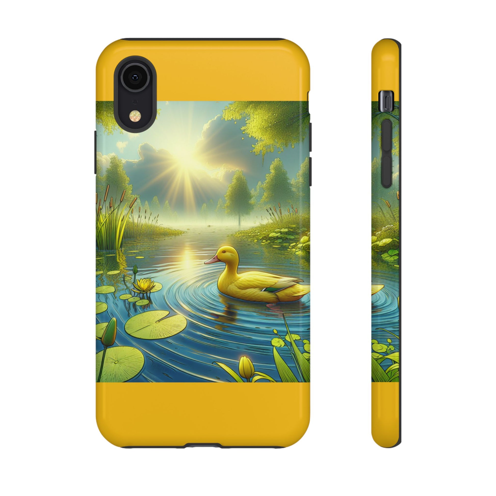 Beautiful Duck Pond Phone Case, Nature Lover Gift, Tough Case, Springtime Accessory, Eco-Friendly Phone Cover, Vibrant Artwork