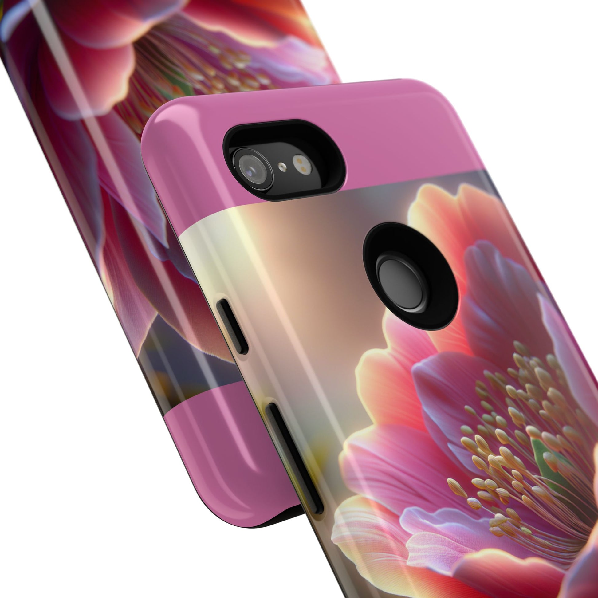 Pink Floral Phone Case, Tough Cases, Floral Design, Phone Accessory Gift, Nature Inspired, Trendy Tech Case