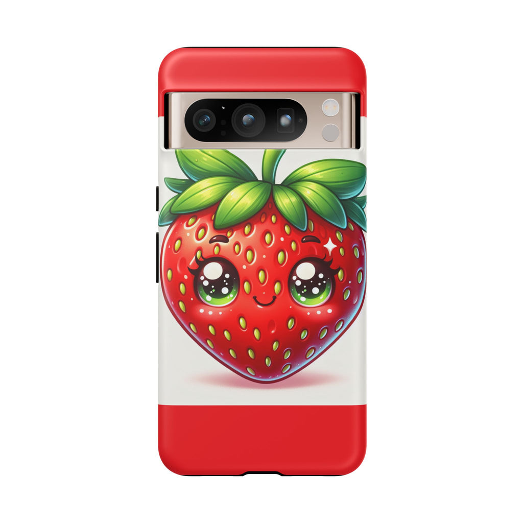 Cute Strawberry iPhone Case, Tough Phone Cases, Stylish Accessories, Fun Design for Kids and Adults, Perfect Gift for All Occasions