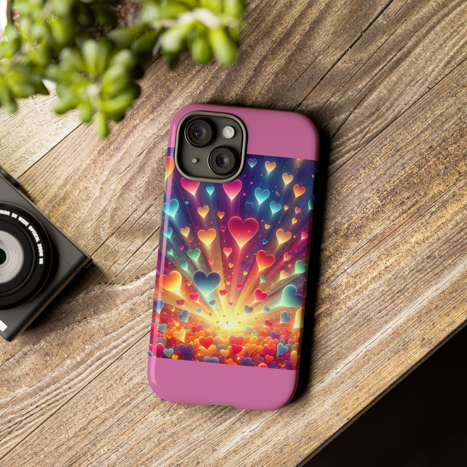 Colorful Love Phone Case, Heart Design, Cute Gift, Smartphone Accessory, Valentine's Day, Birthday Present, Colorful Hearts