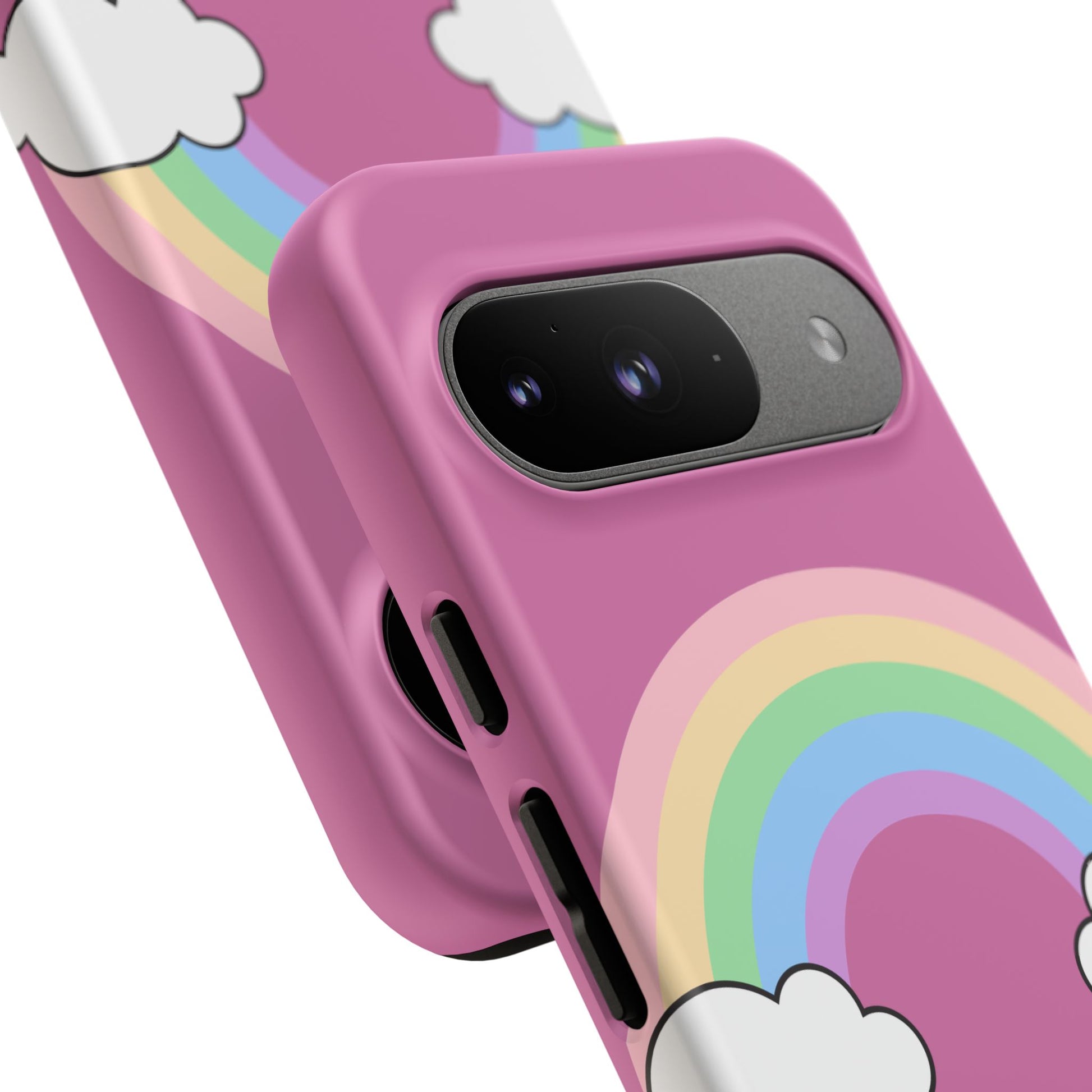 Rainbow Cloud Phone Case, Cute Tough Cases for Kids, Pastel Aesthetic, Colorful Phone Cover, Gift Idea for Birthdays