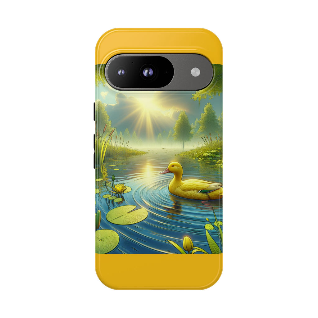 Beautiful Duck Pond Phone Case, Nature Lover Gift, Tough Case, Springtime Accessory, Eco-Friendly Phone Cover, Vibrant Artwork