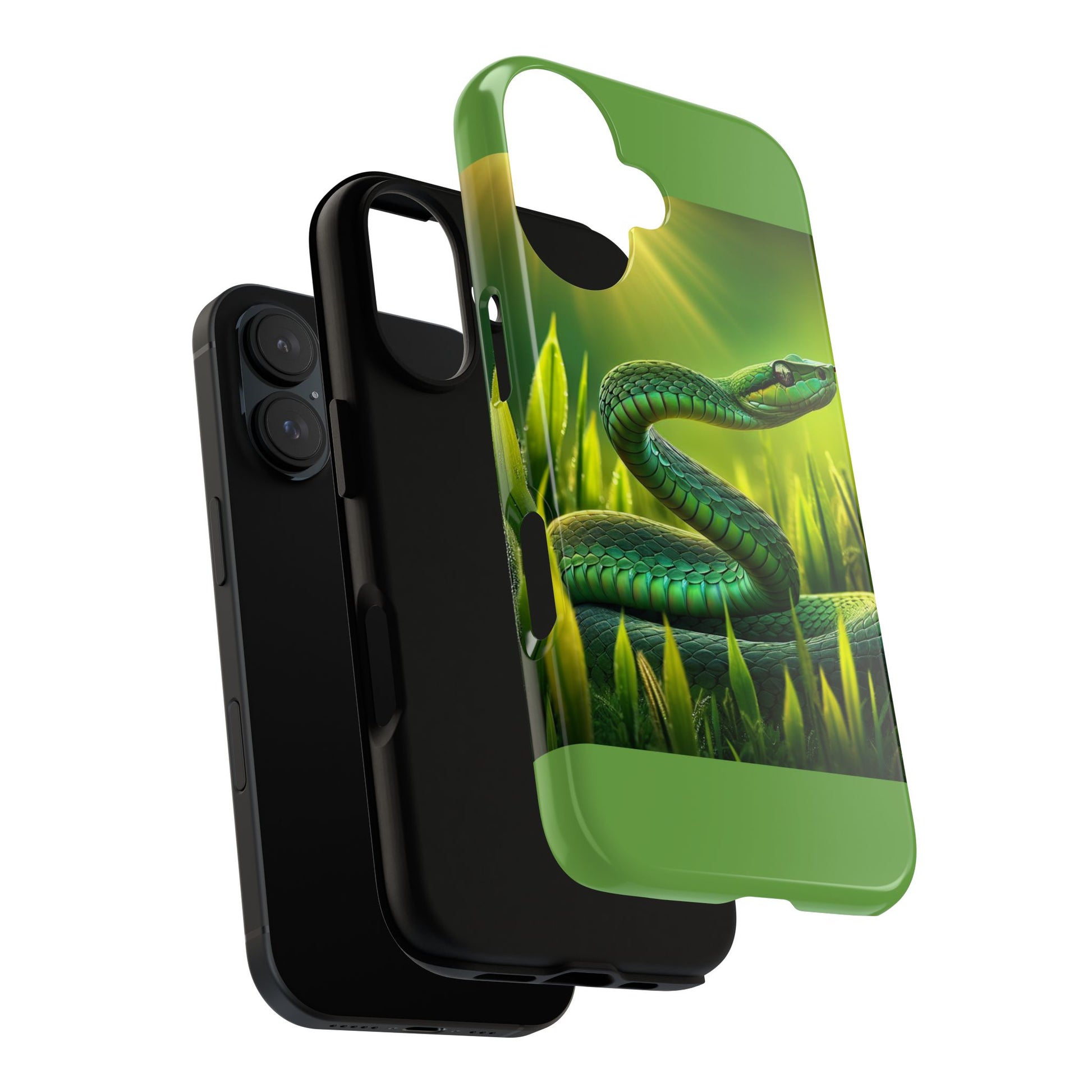 Green Snake Phone Case, Tough Cases, Wildlife Phone Cover, Nature Lover Gift, Eco-Friendly Accessory, Unique Phone Protection