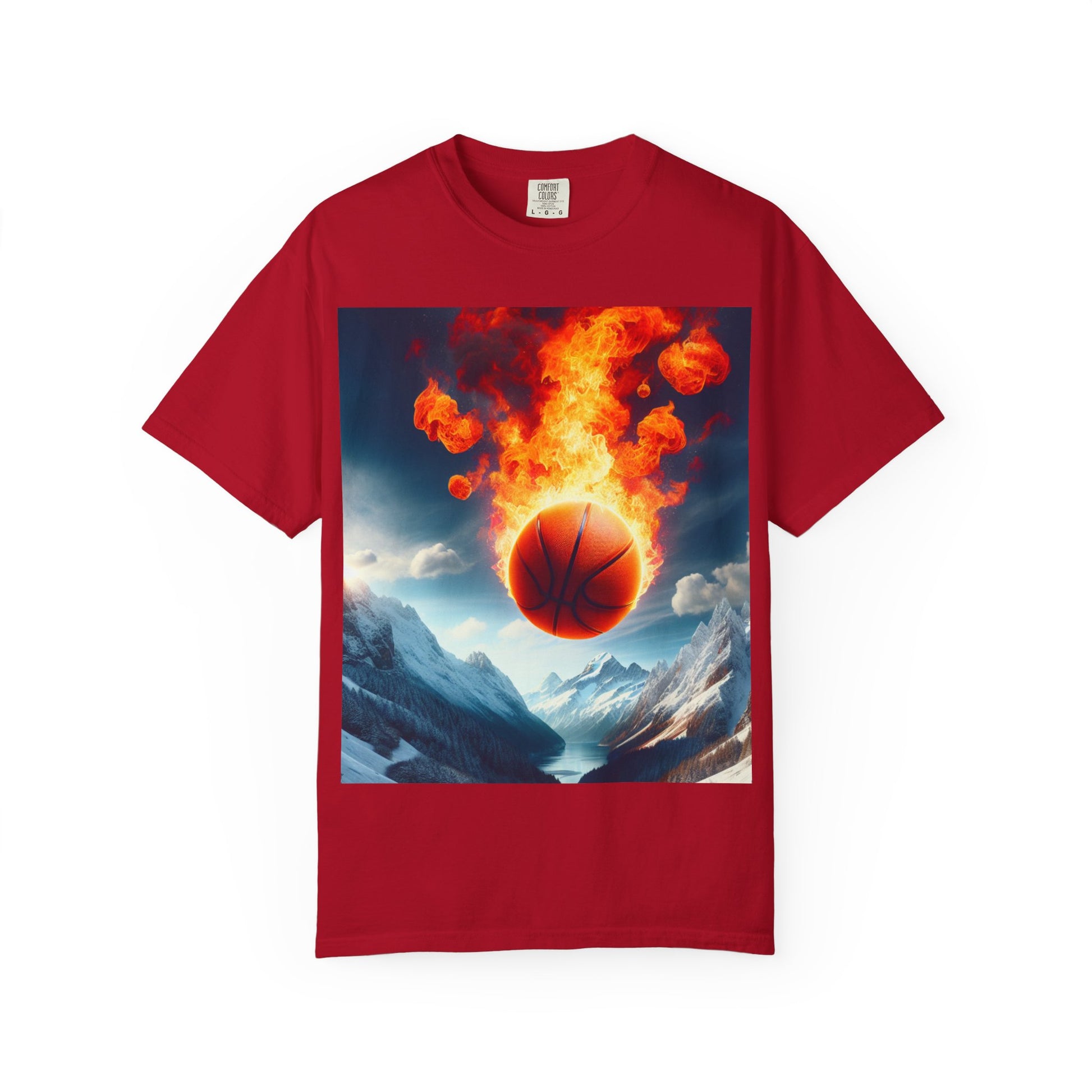 Basketball Flame Tee, Casual Wear, Sports Fan Shirt, Gift for Athletes, Unisex Graphic T-shirt, Basketball Enthusiast Apparel