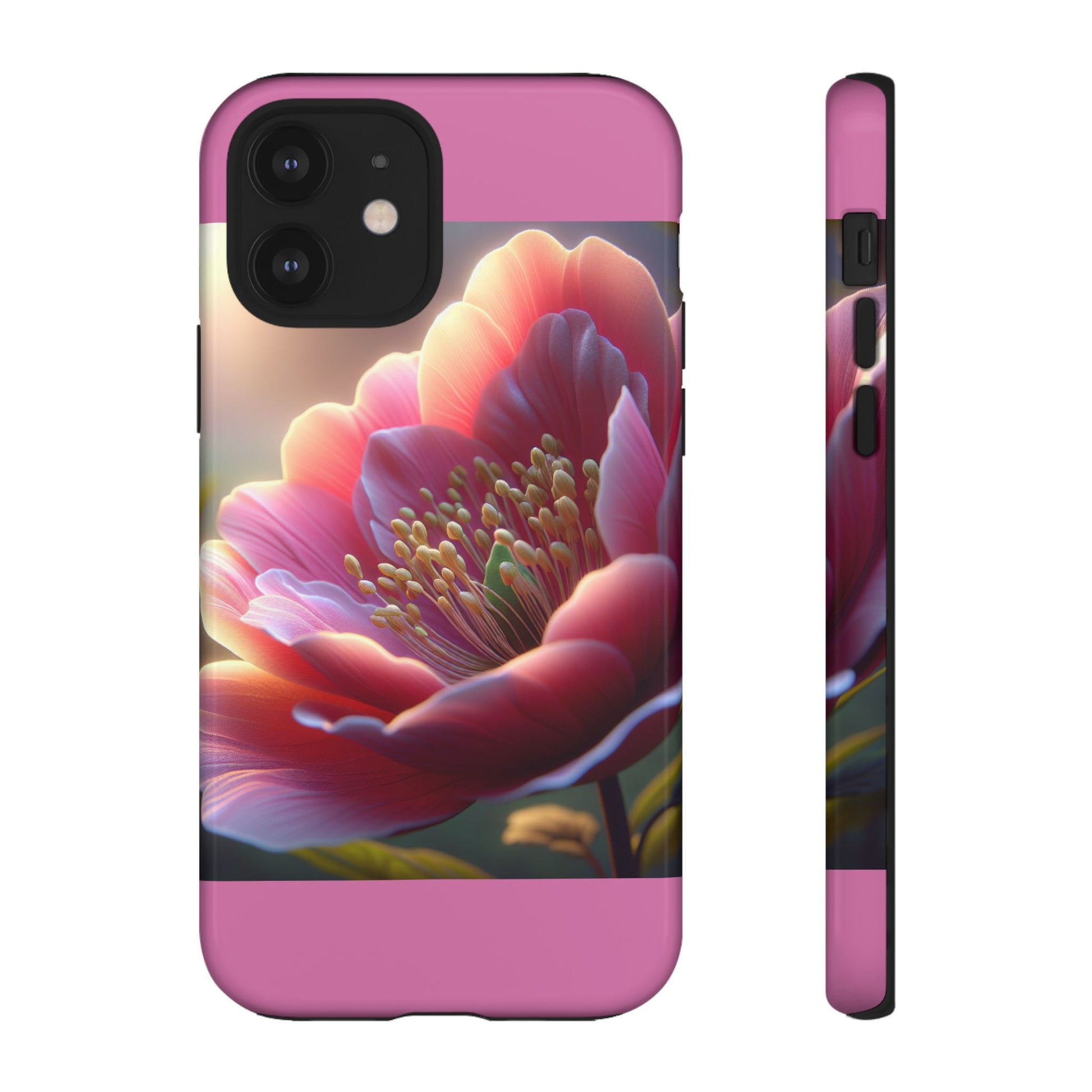 Pink Floral Phone Case, Tough Cases, Floral Design, Phone Accessory Gift, Nature Inspired, Trendy Tech Case