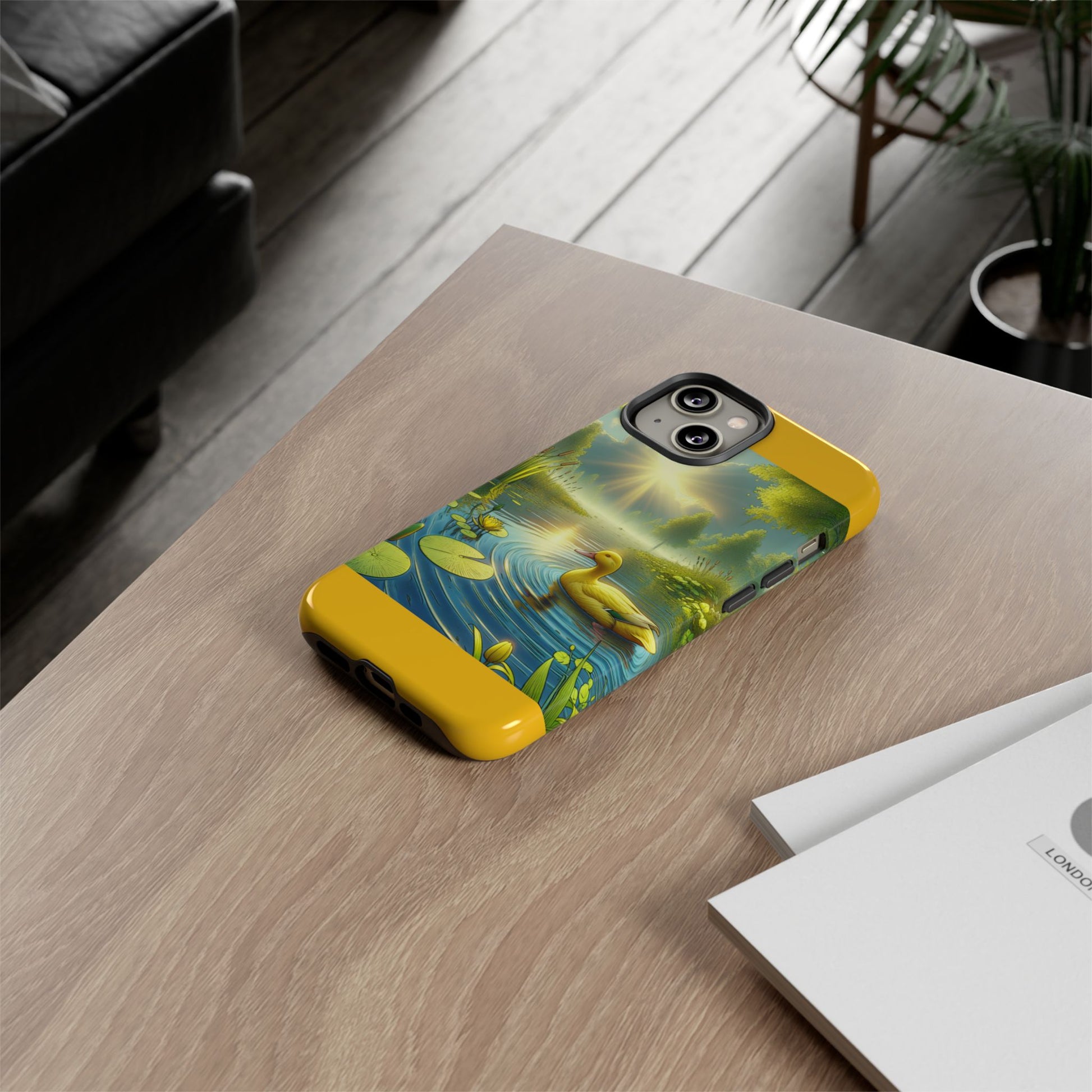 Beautiful Duck Pond Phone Case, Nature Lover Gift, Tough Case, Springtime Accessory, Eco-Friendly Phone Cover, Vibrant Artwork