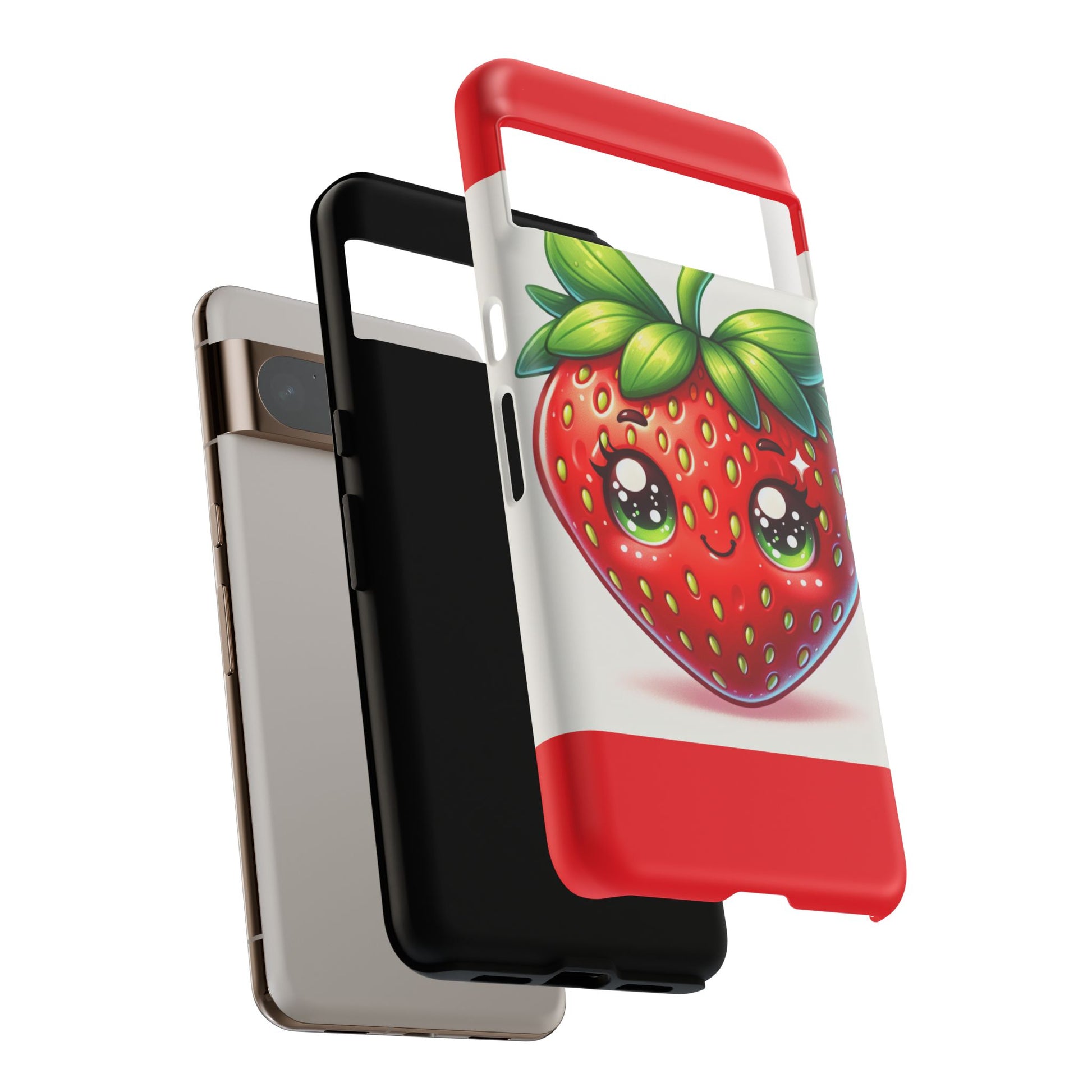 Cute Strawberry iPhone Case, Tough Phone Cases, Stylish Accessories, Fun Design for Kids and Adults, Perfect Gift for All Occasions