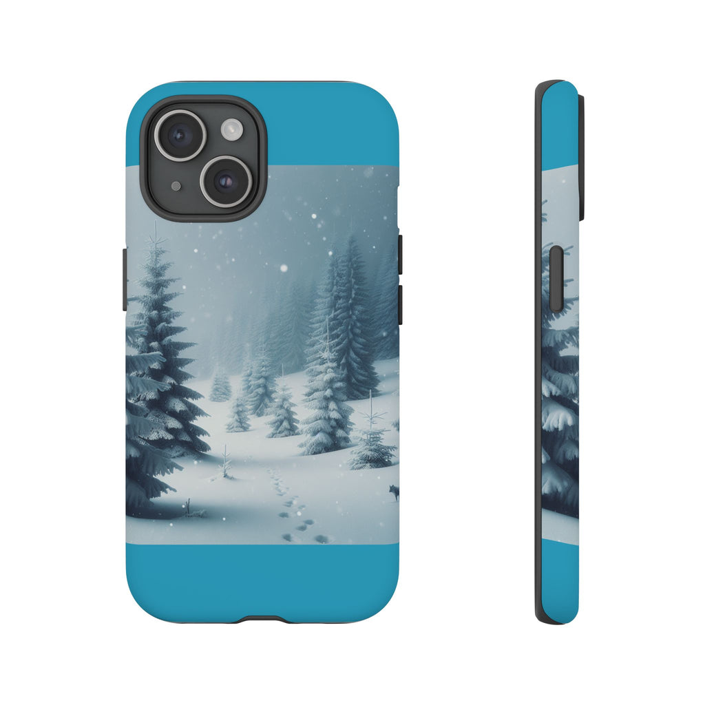 Winter Forest Phone Case, Tough Cases for iPhone, Snowy Landscape Design, Nature Lover Gift, Holiday Accessories