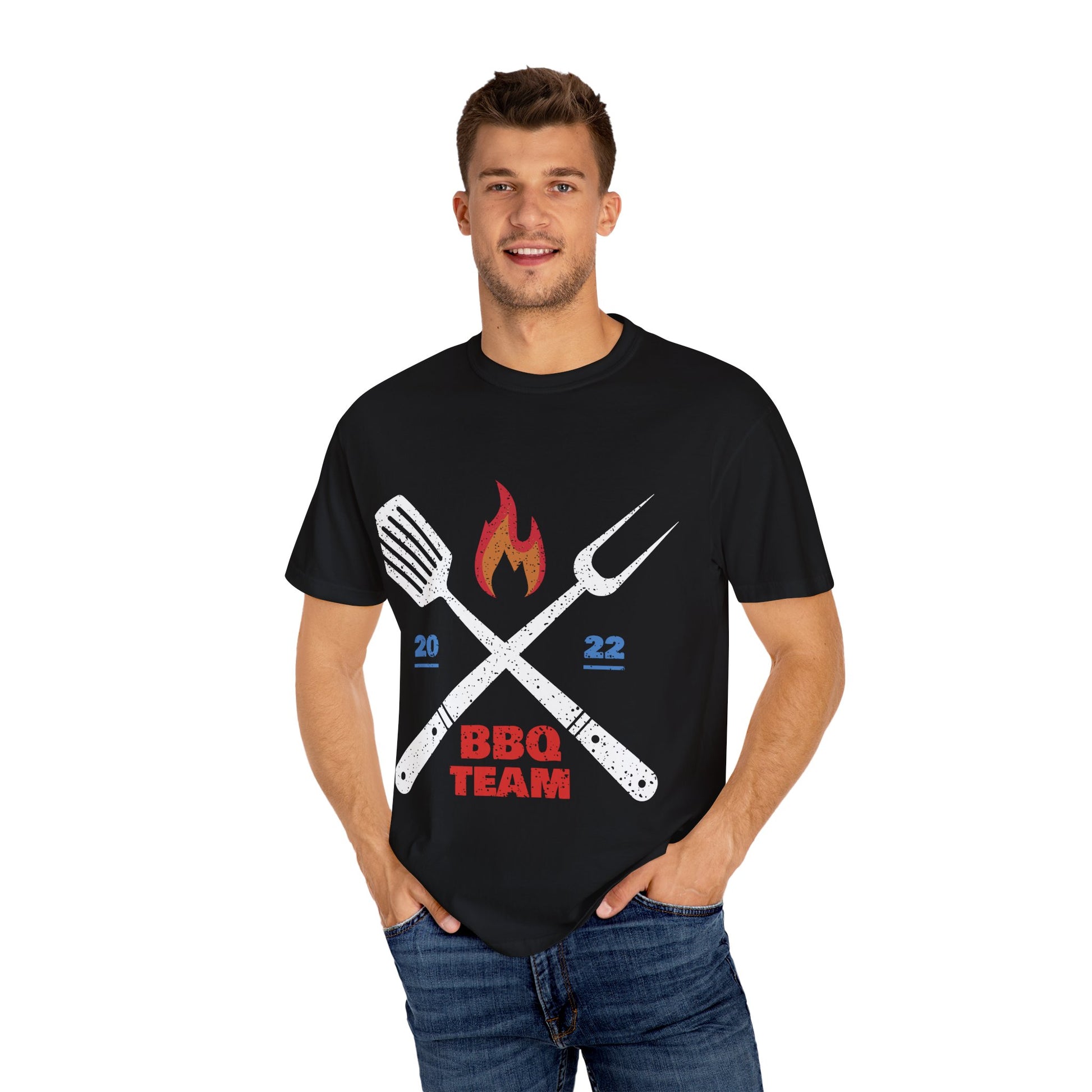 BBQ Team Unisex Garment-Dyed T-Shirt | Perfect for Cookouts, Family Reunions, Summer Celebrations, Gift for Grillmasters, Casual Wear