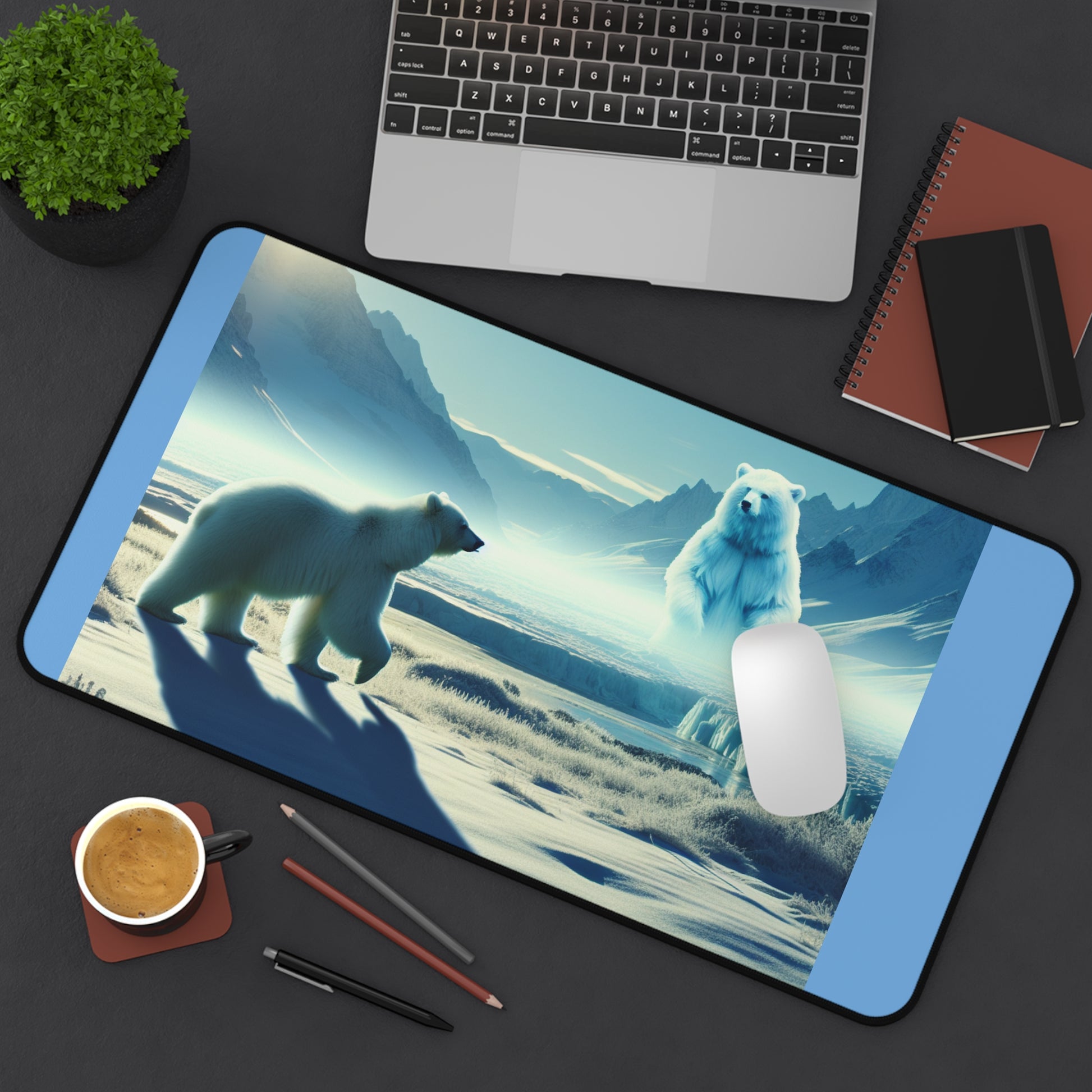 Arctic Dreams Desk Mat - Cozy Office Decor, Gaming Accessory, Unique Gift for Bear Lovers, Home Office Essentials, Nature Inspired