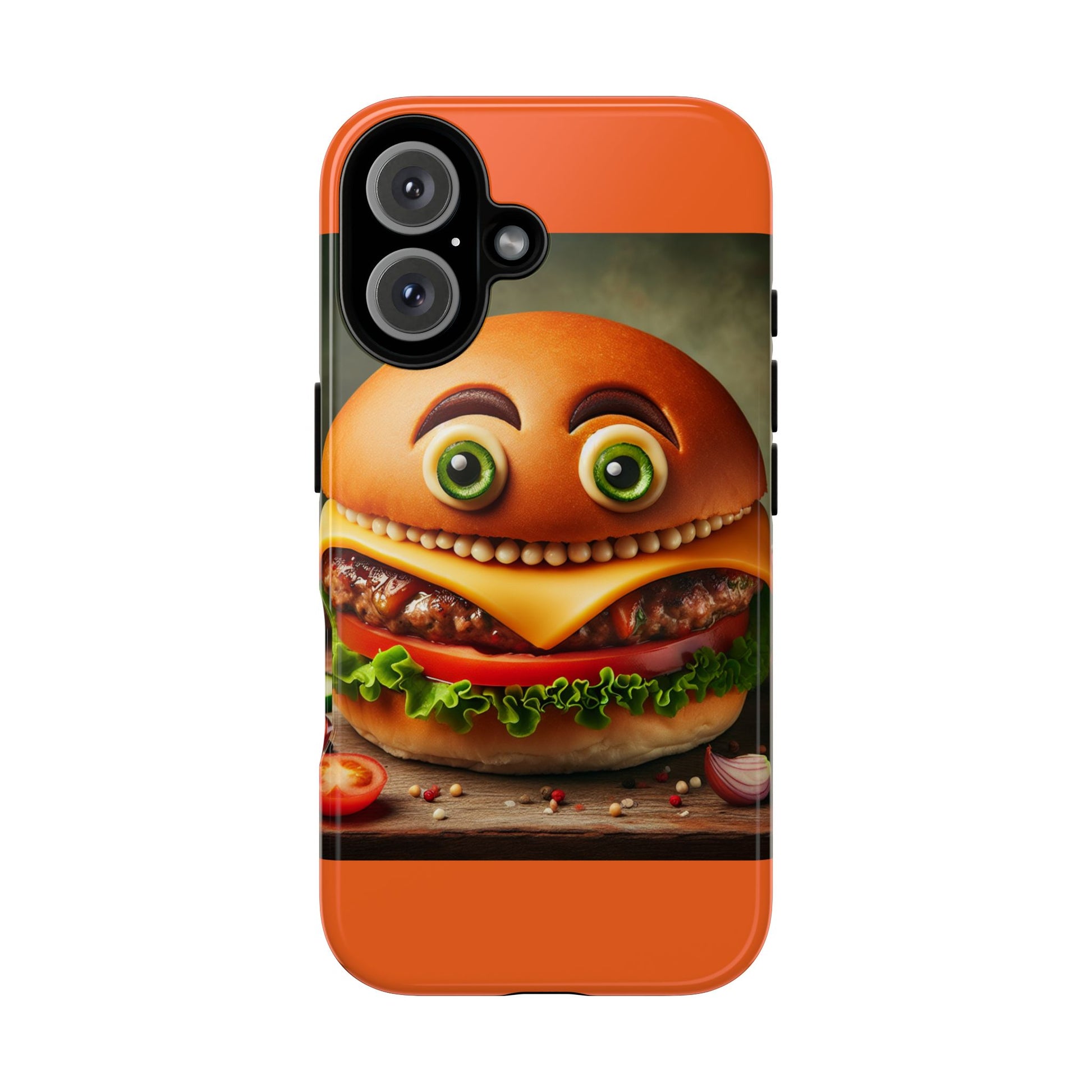 Funny Hamburger iPhone Case, Cute Fast Food Phone Cover, Quirky Foodie Gift, Unique Burger Design, Fun Phone Accessories, Holiday Gift Idea