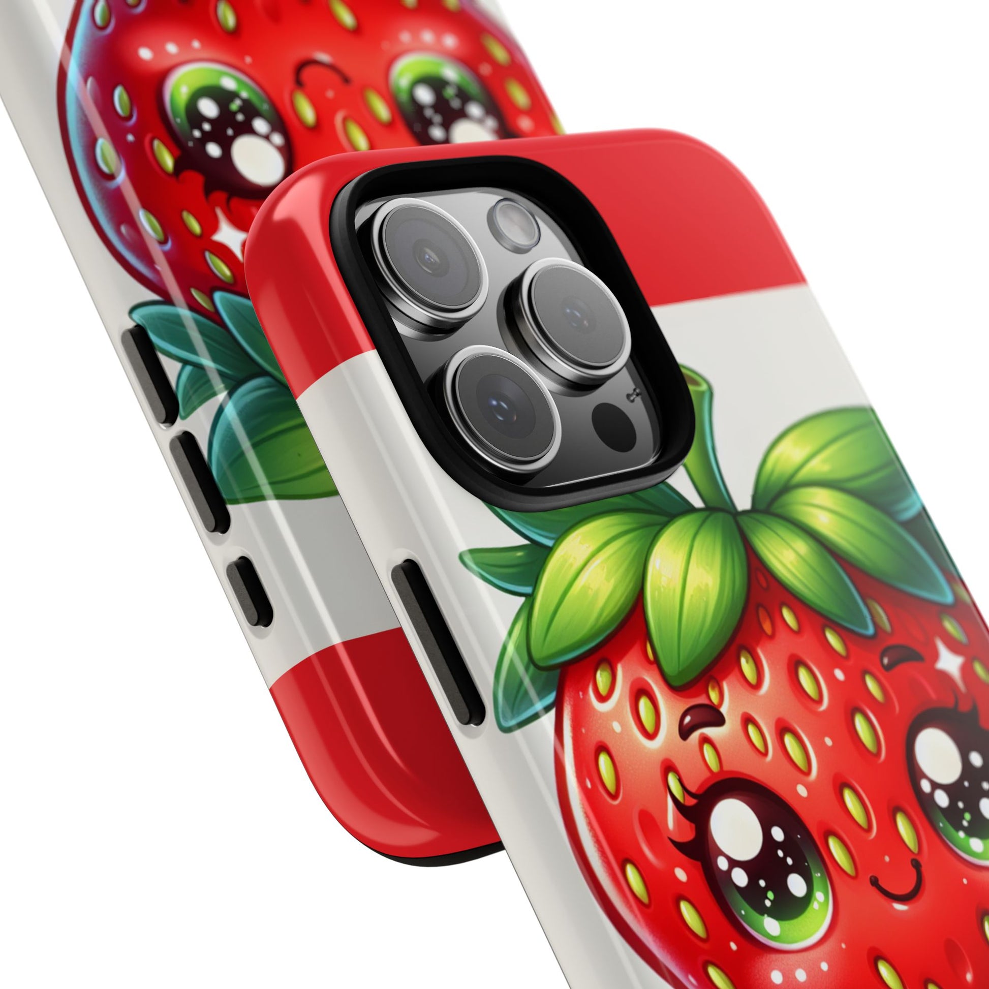 Cute Strawberry iPhone Case, Tough Phone Cases, Stylish Accessories, Fun Design for Kids and Adults, Perfect Gift for All Occasions