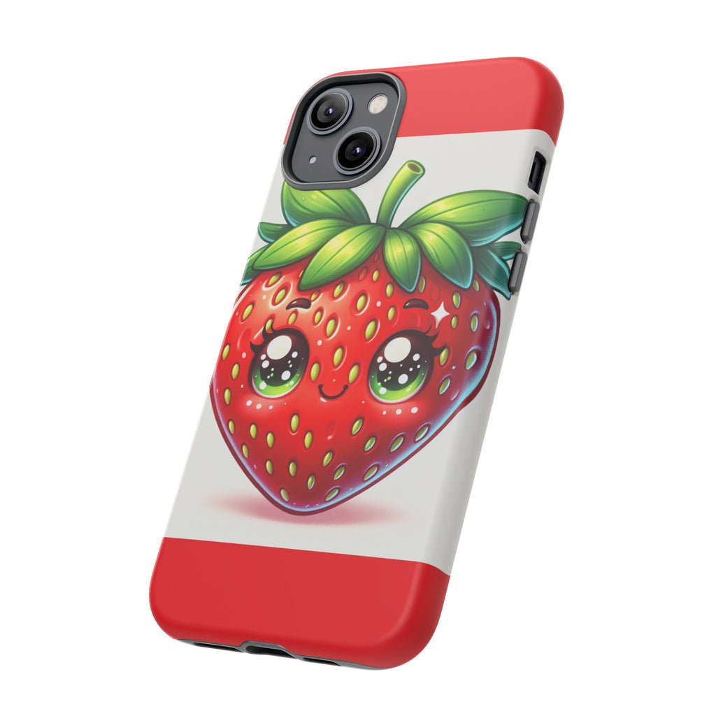 Cute Strawberry iPhone Case, Tough Phone Cases, Stylish Accessories, Fun Design for Kids and Adults, Perfect Gift for All Occasions