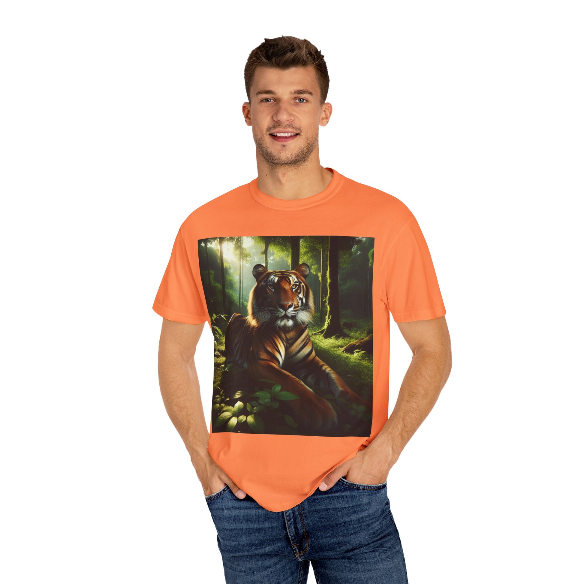 Fierce Tiger Unisex Garment-Dyed T-shirt | Nature Lover Gift, Wild Animal Tee, Eco-Friendly Fashion, Casual Outfit, Unique Print