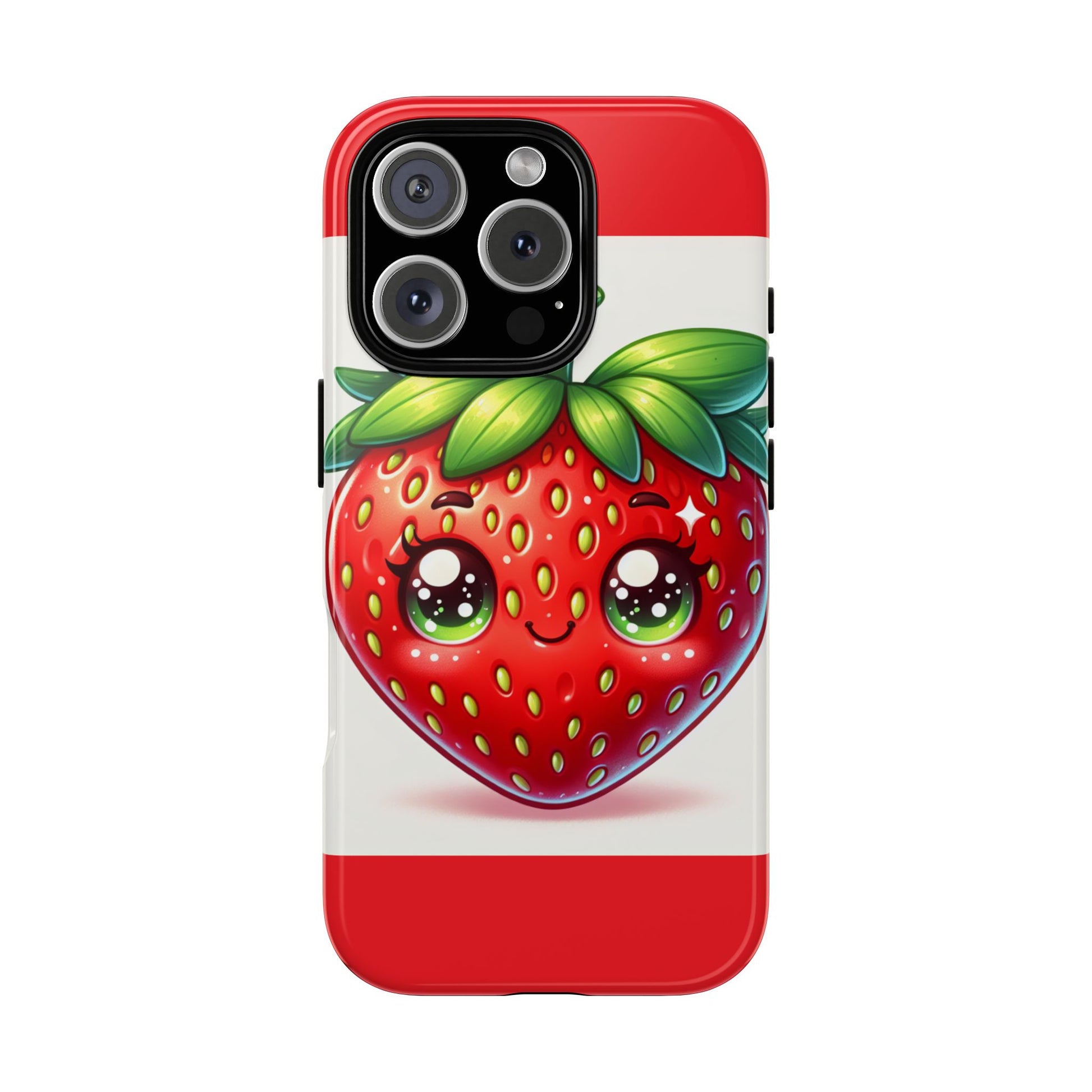 Cute Strawberry iPhone Case, Tough Phone Cases, Stylish Accessories, Fun Design for Kids and Adults, Perfect Gift for All Occasions