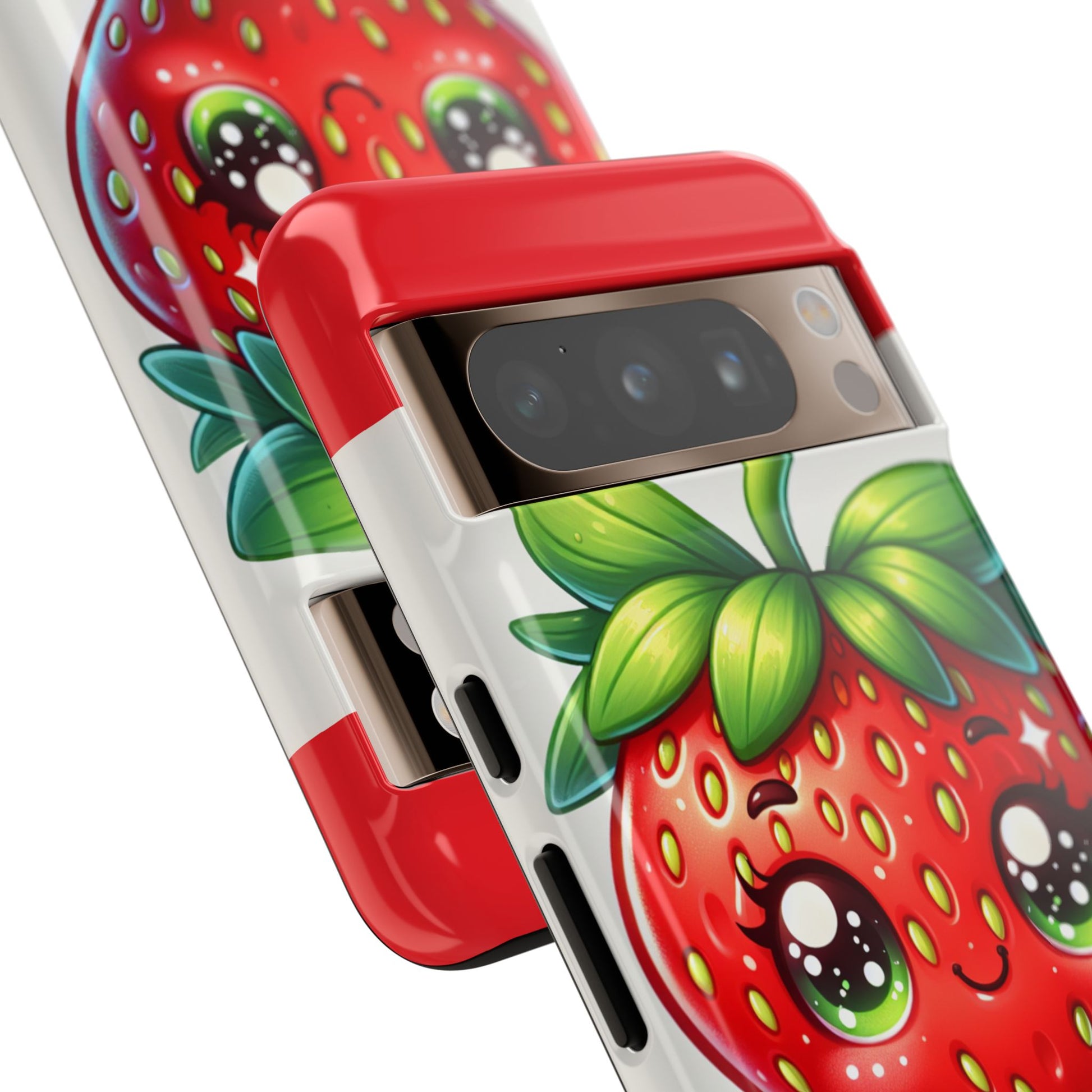 Cute Strawberry iPhone Case, Tough Phone Cases, Stylish Accessories, Fun Design for Kids and Adults, Perfect Gift for All Occasions