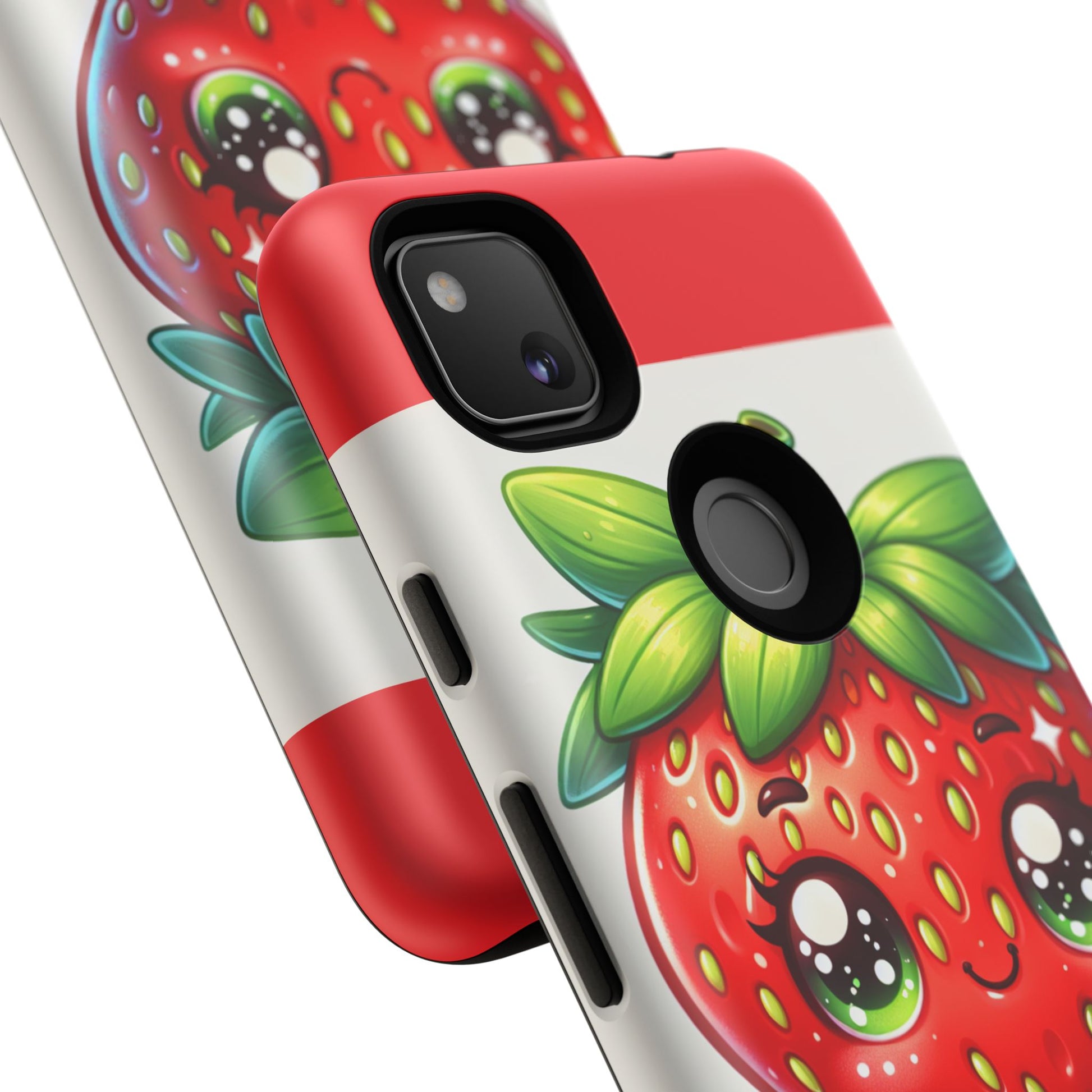 Cute Strawberry iPhone Case, Tough Phone Cases, Stylish Accessories, Fun Design for Kids and Adults, Perfect Gift for All Occasions