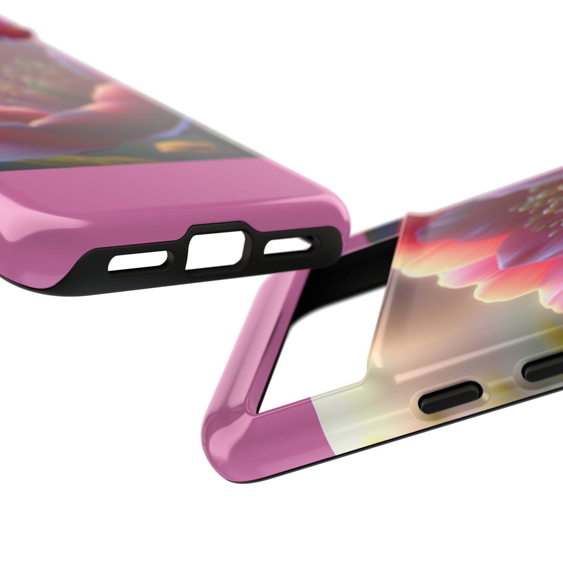 Pink Floral Phone Case, Tough Cases, Floral Design, Phone Accessory Gift, Nature Inspired, Trendy Tech Case