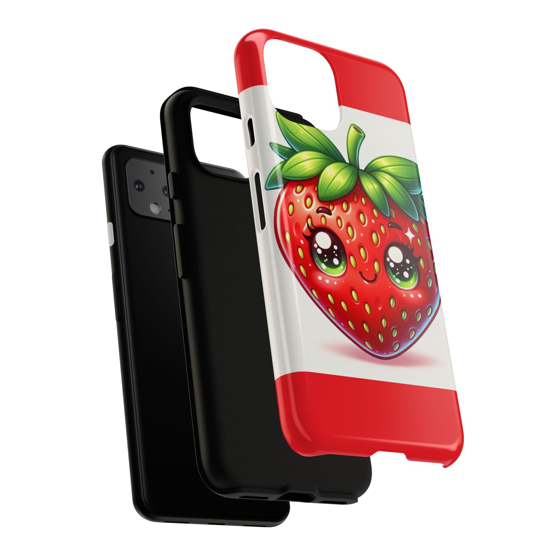 Cute Strawberry iPhone Case, Tough Phone Cases, Stylish Accessories, Fun Design for Kids and Adults, Perfect Gift for All Occasions