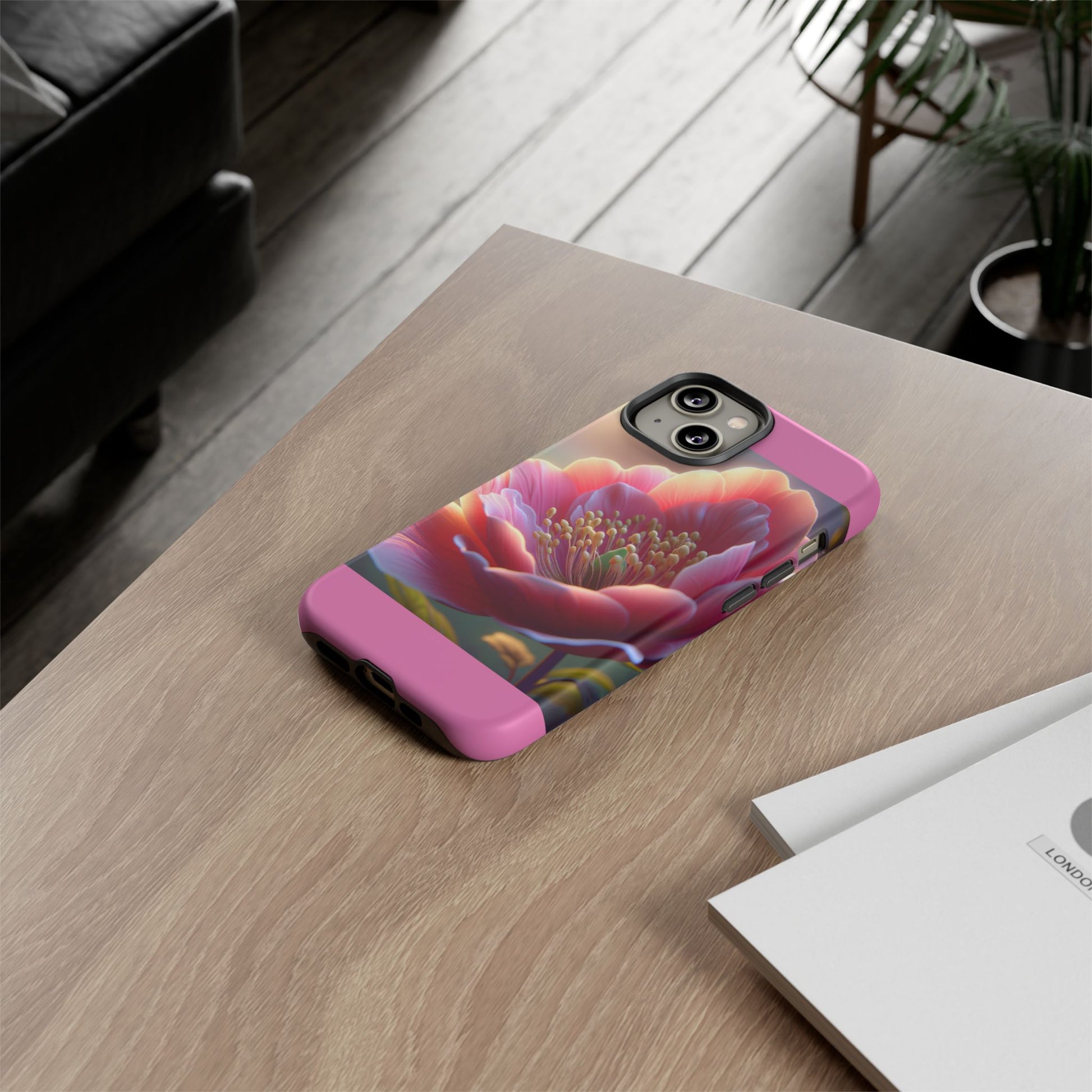 Pink Floral Phone Case, Tough Cases, Floral Design, Phone Accessory Gift, Nature Inspired, Trendy Tech Case
