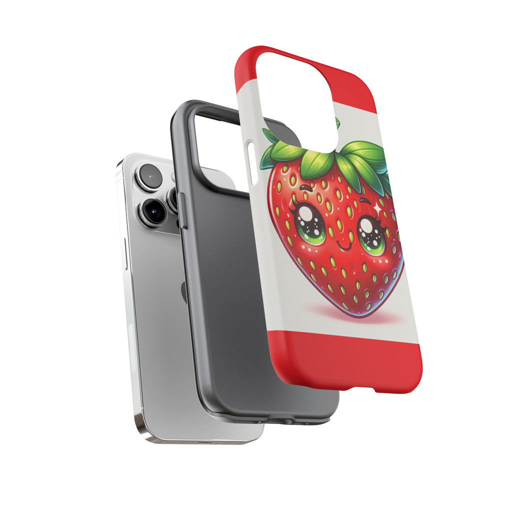 Cute Strawberry iPhone Case, Tough Phone Cases, Stylish Accessories, Fun Design for Kids and Adults, Perfect Gift for All Occasions