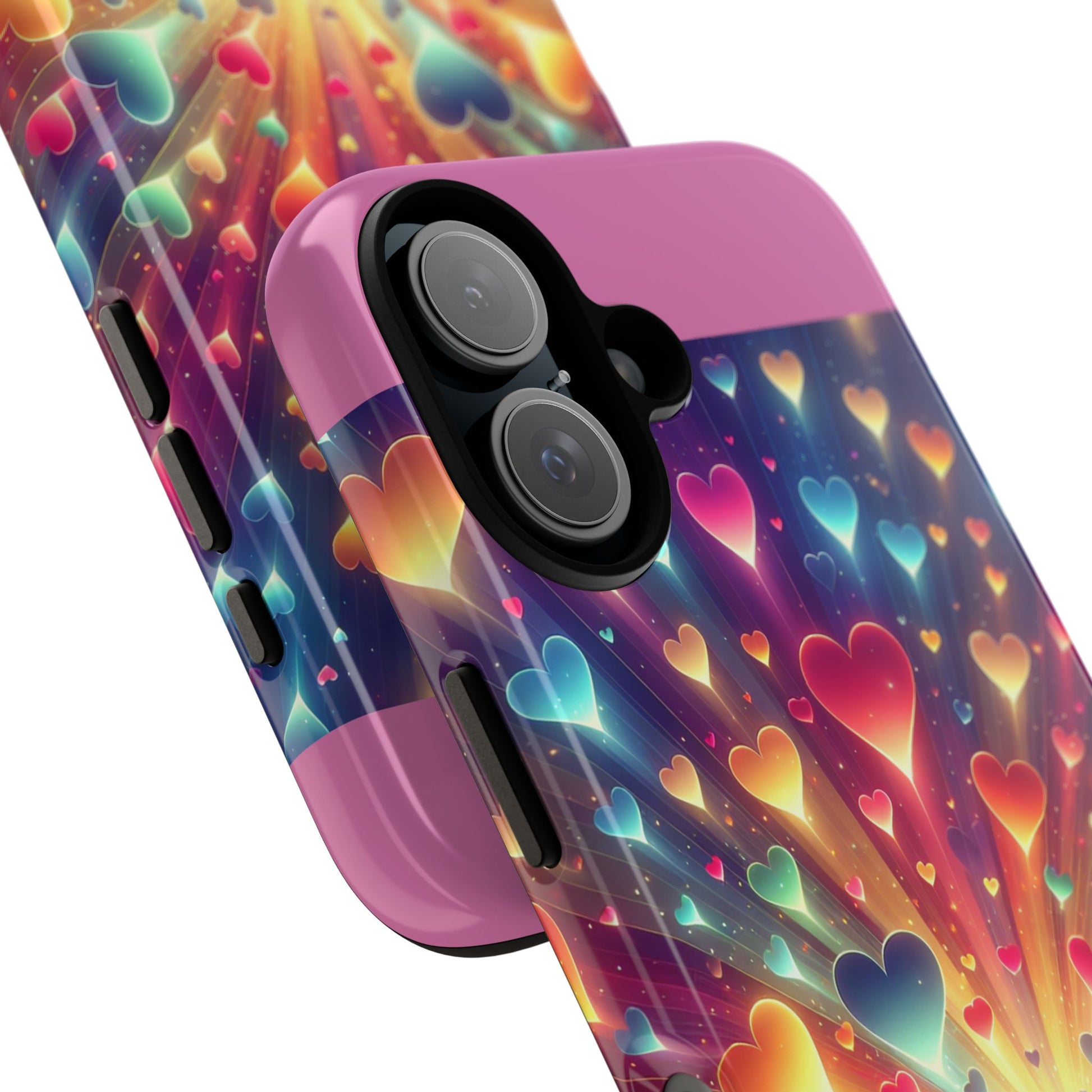 Colorful Love Phone Case, Heart Design, Cute Gift, Smartphone Accessory, Valentine's Day, Birthday Present, Colorful Hearts
