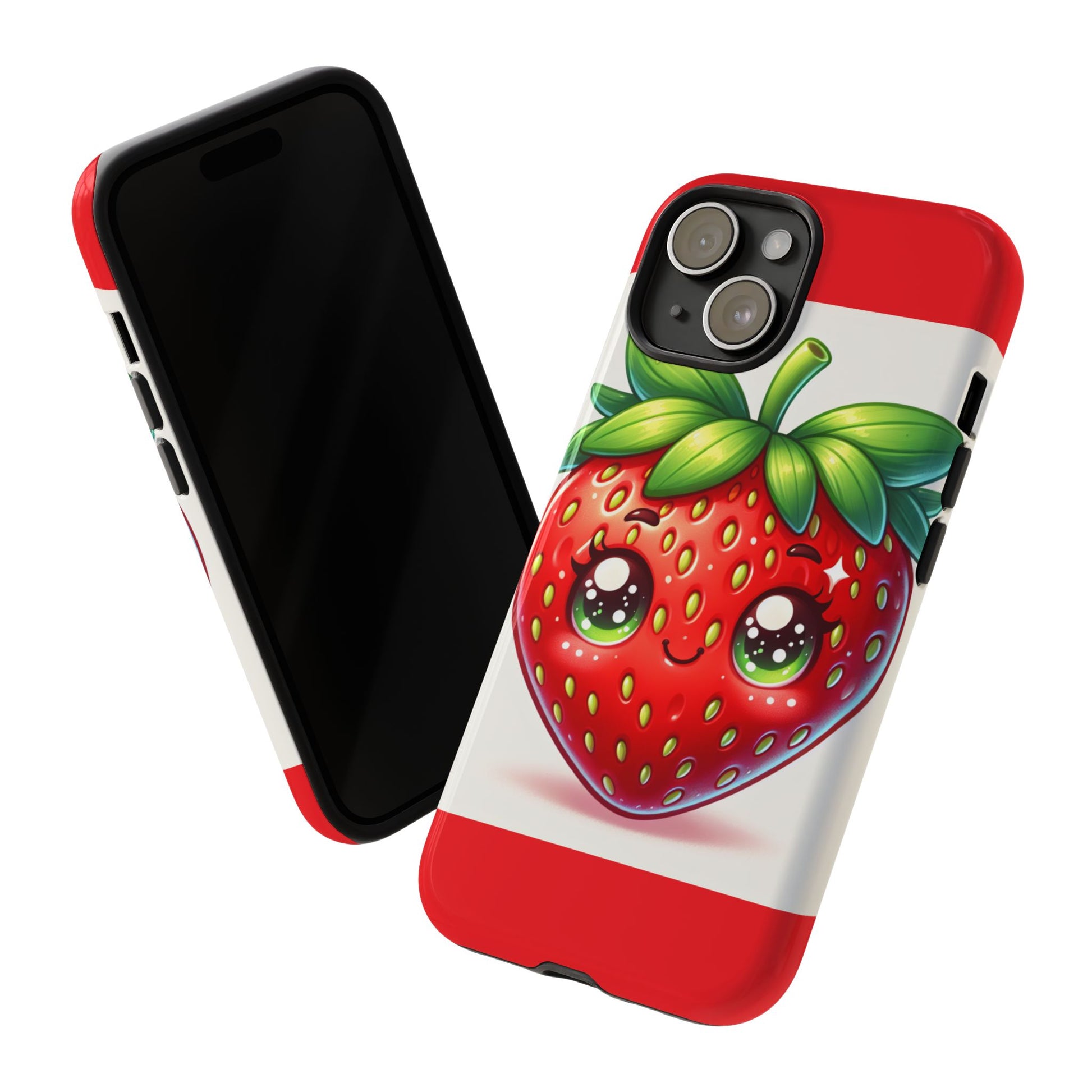 Cute Strawberry iPhone Case, Tough Phone Cases, Stylish Accessories, Fun Design for Kids and Adults, Perfect Gift for All Occasions
