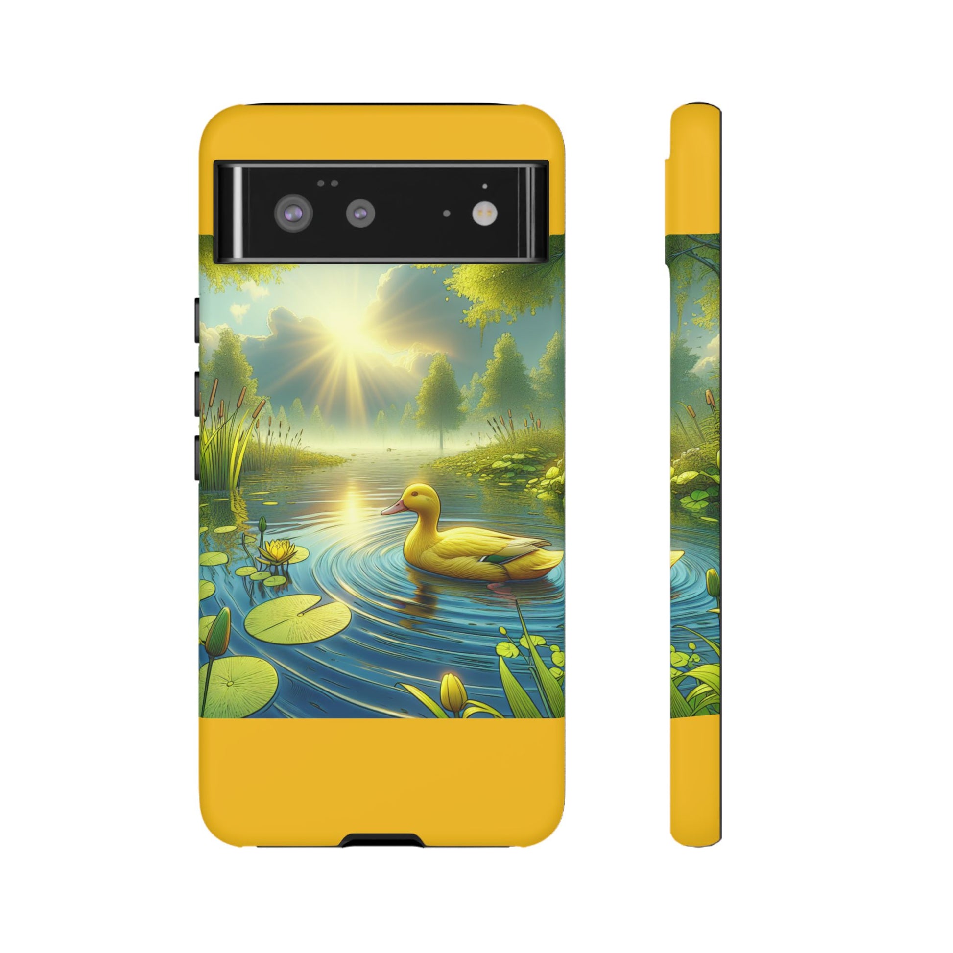 Beautiful Duck Pond Phone Case, Nature Lover Gift, Tough Case, Springtime Accessory, Eco-Friendly Phone Cover, Vibrant Artwork