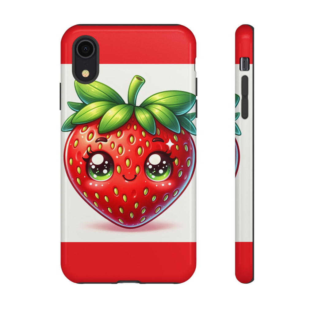 Cute Strawberry iPhone Case, Tough Phone Cases, Stylish Accessories, Fun Design for Kids and Adults, Perfect Gift for All Occasions