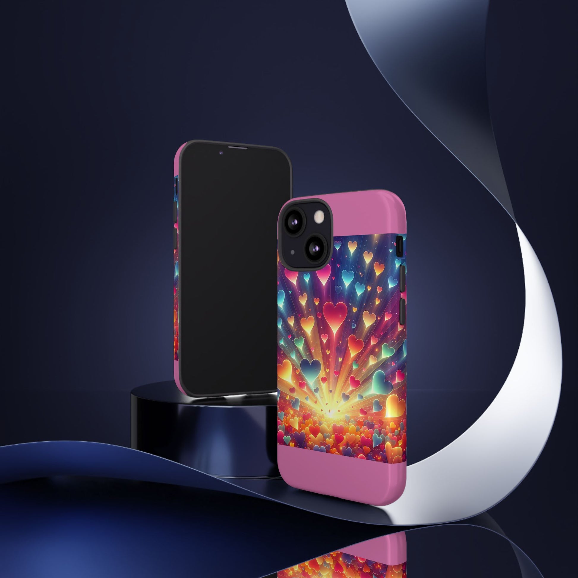 Colorful Love Phone Case, Heart Design, Cute Gift, Smartphone Accessory, Valentine's Day, Birthday Present, Colorful Hearts