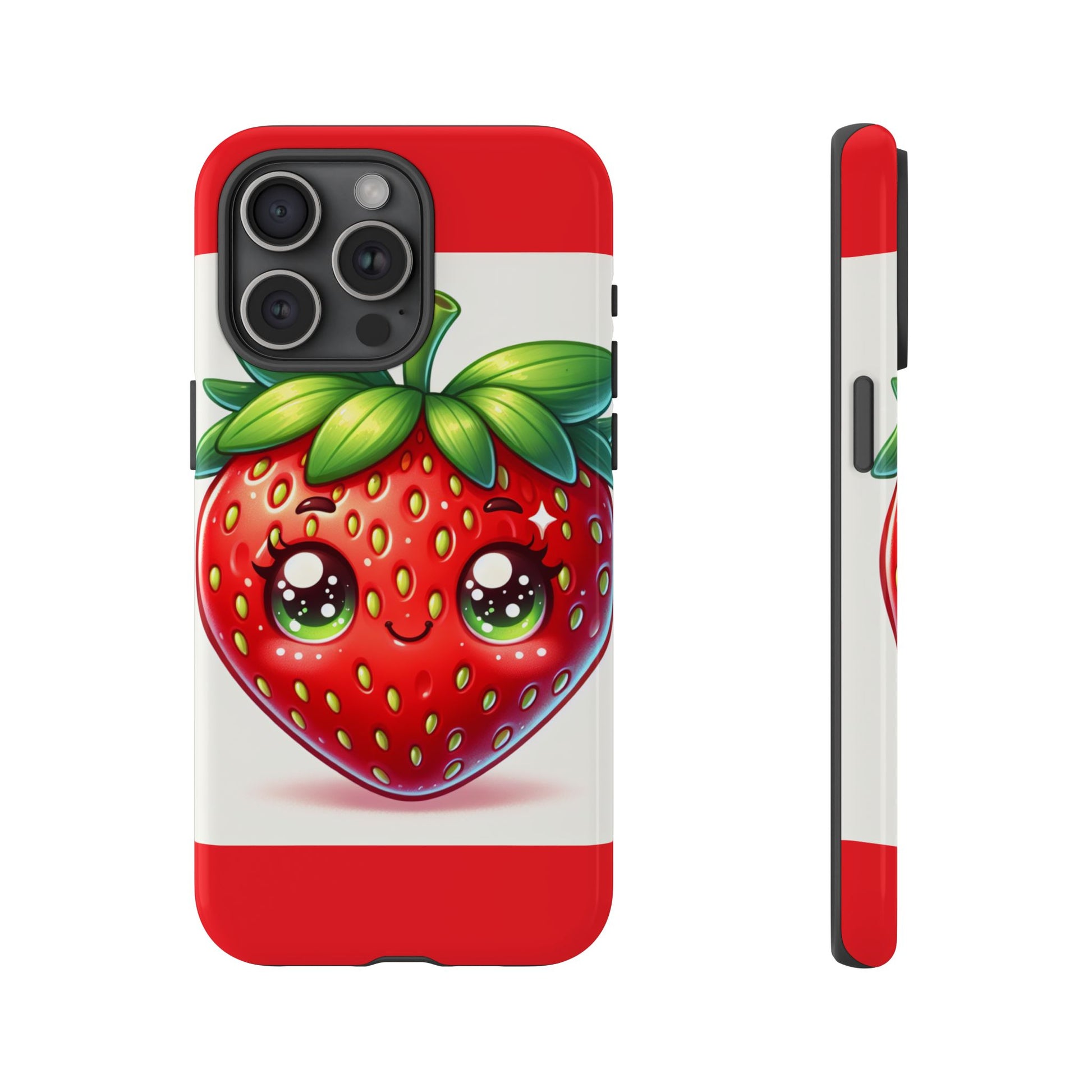 Cute Strawberry iPhone Case, Tough Phone Cases, Stylish Accessories, Fun Design for Kids and Adults, Perfect Gift for All Occasions