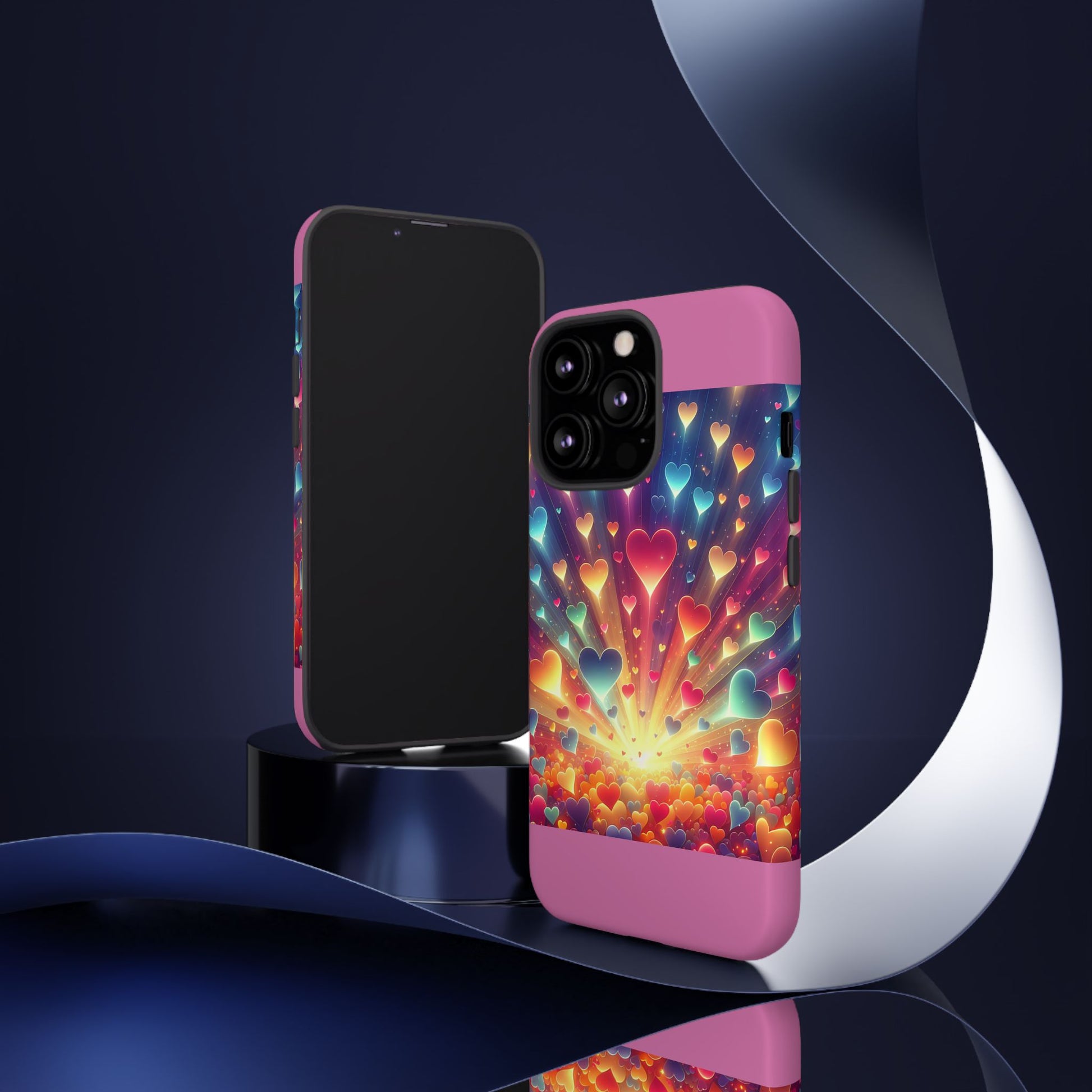 Colorful Love Phone Case, Heart Design, Cute Gift, Smartphone Accessory, Valentine's Day, Birthday Present, Colorful Hearts