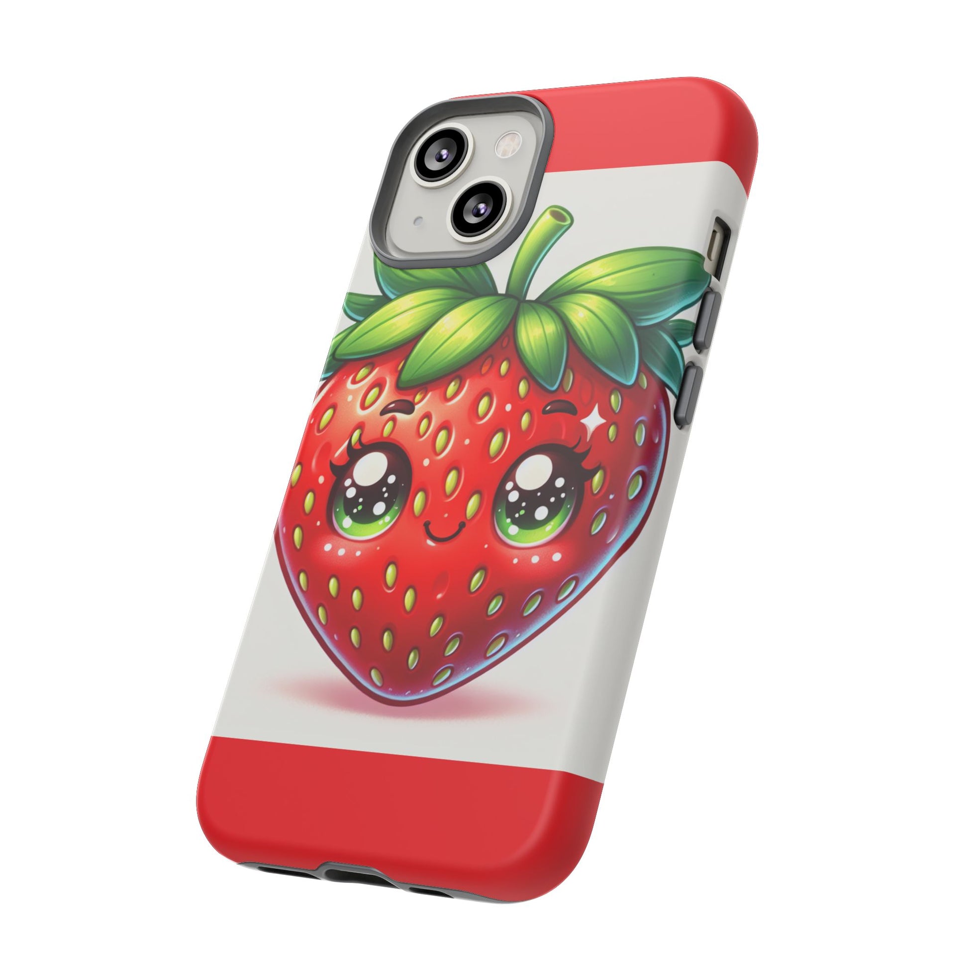 Cute Strawberry iPhone Case, Tough Phone Cases, Stylish Accessories, Fun Design for Kids and Adults, Perfect Gift for All Occasions